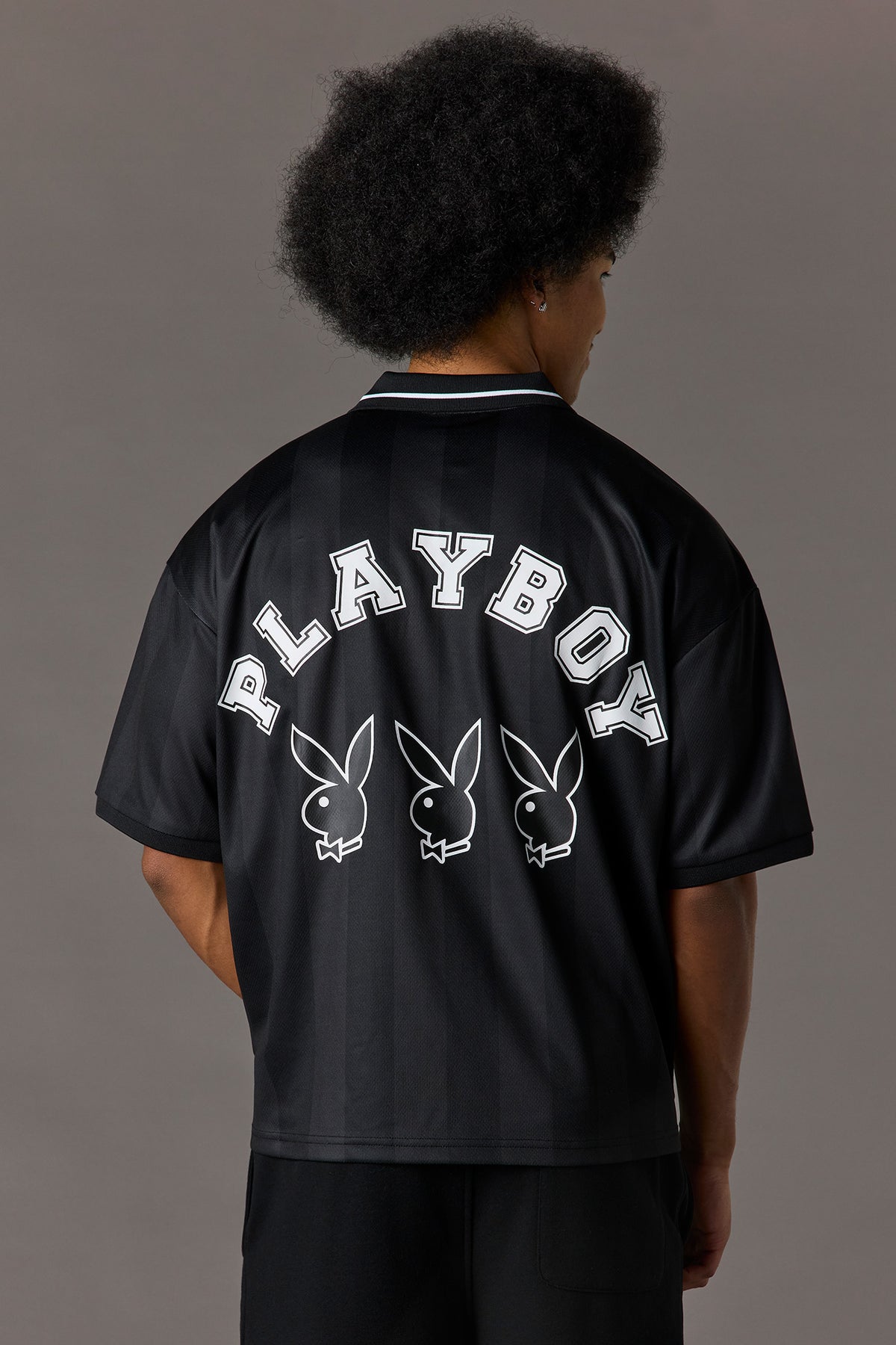 Alt View 2. Playboy Mesh Soccer Jersey - Black