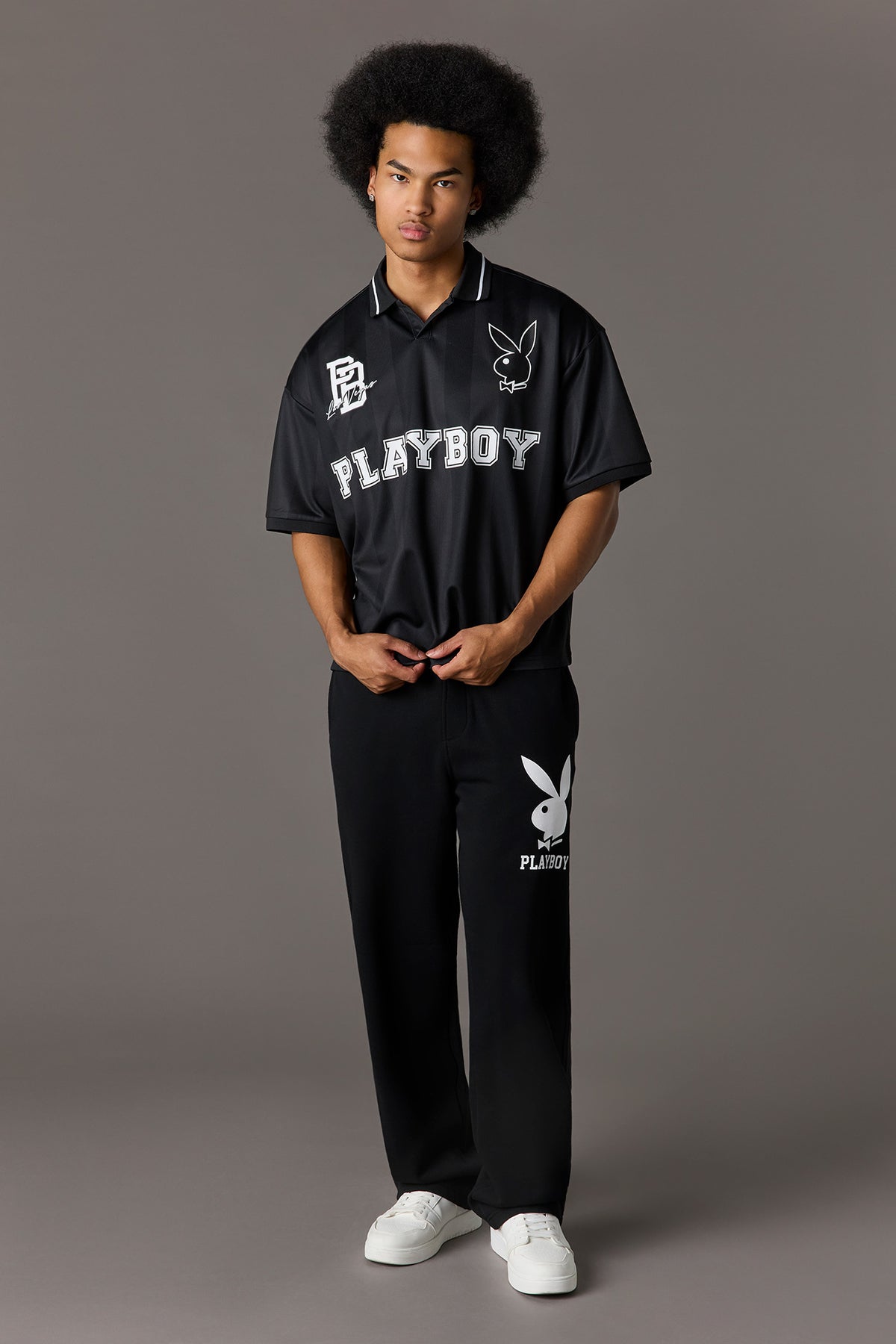 Alt View 3. Playboy Mesh Soccer Jersey - Black