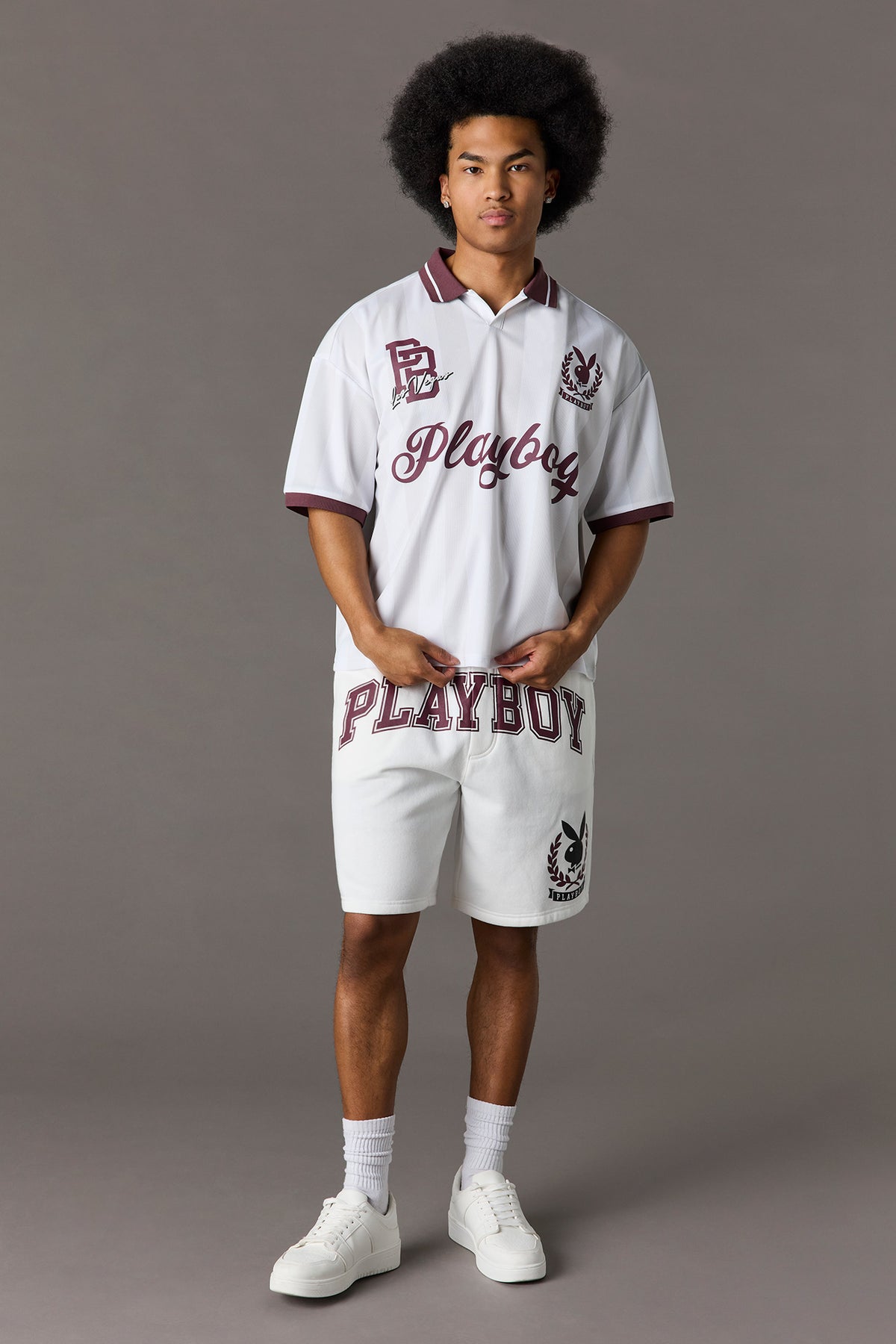 Alt View 3. Playboy Mesh Soccer Jersey - White