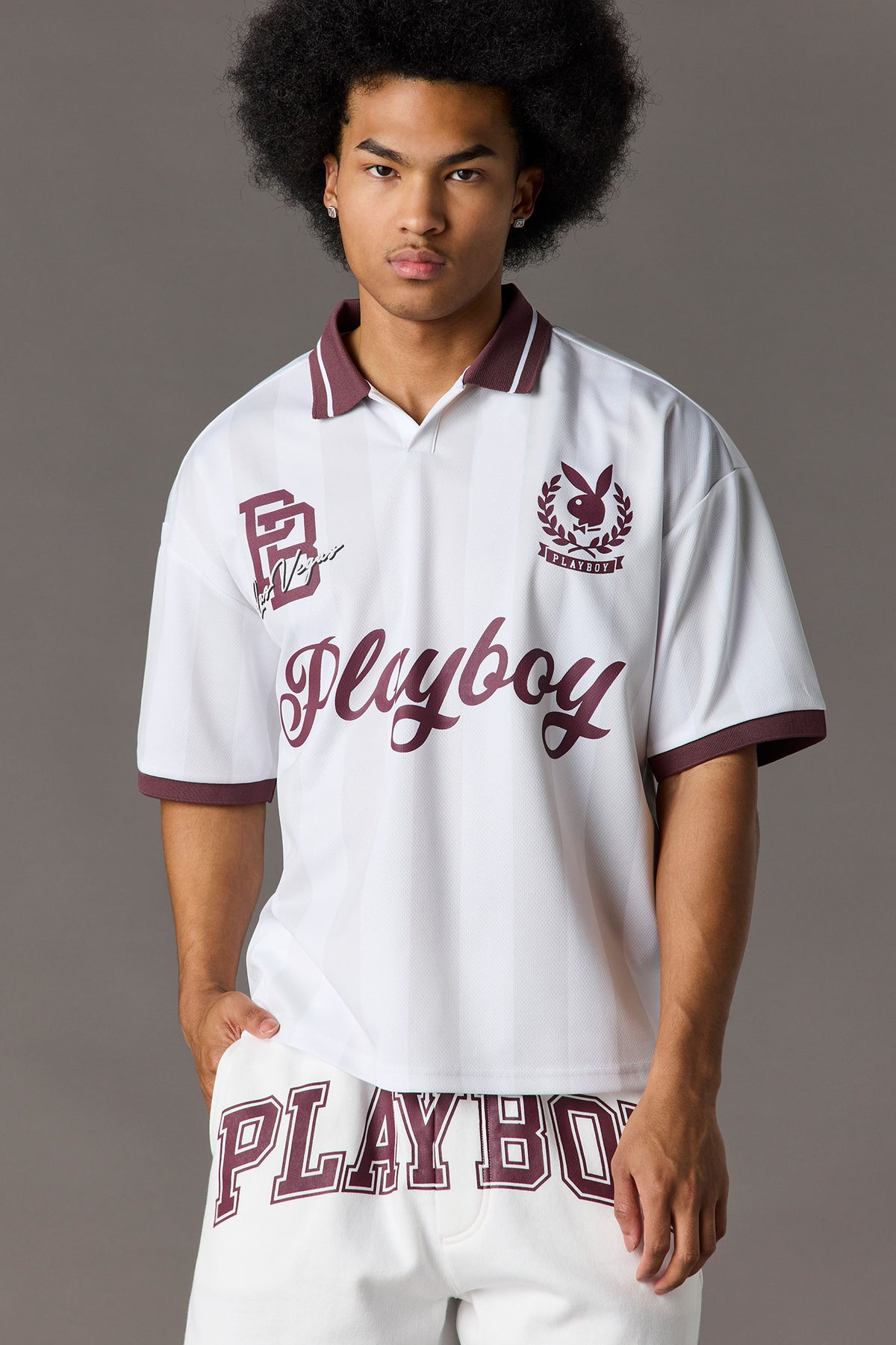 Playboy Mesh Soccer Jersey - White