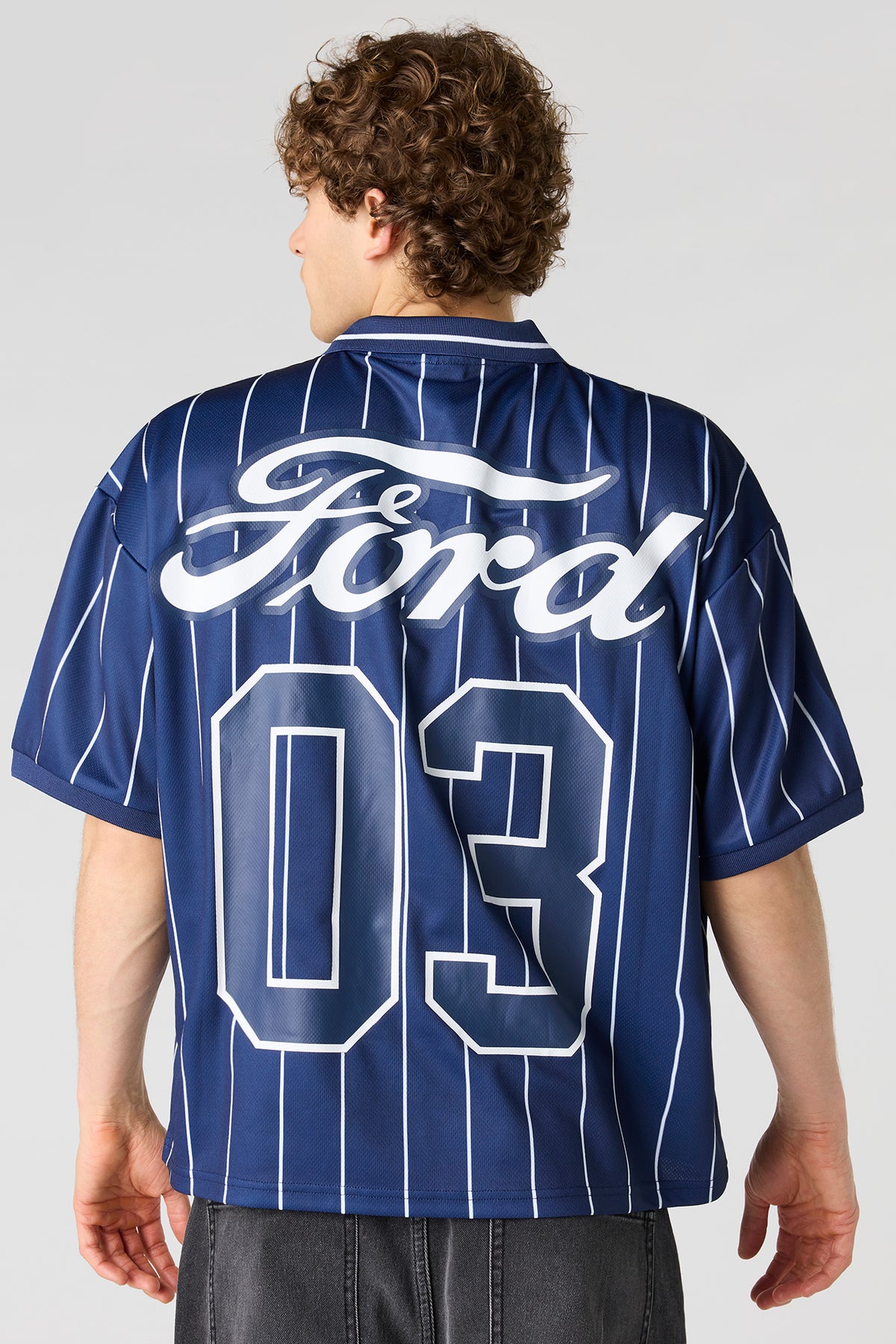 Alt View 2. Ford Graphic Mesh Soccer Jersey - Navy