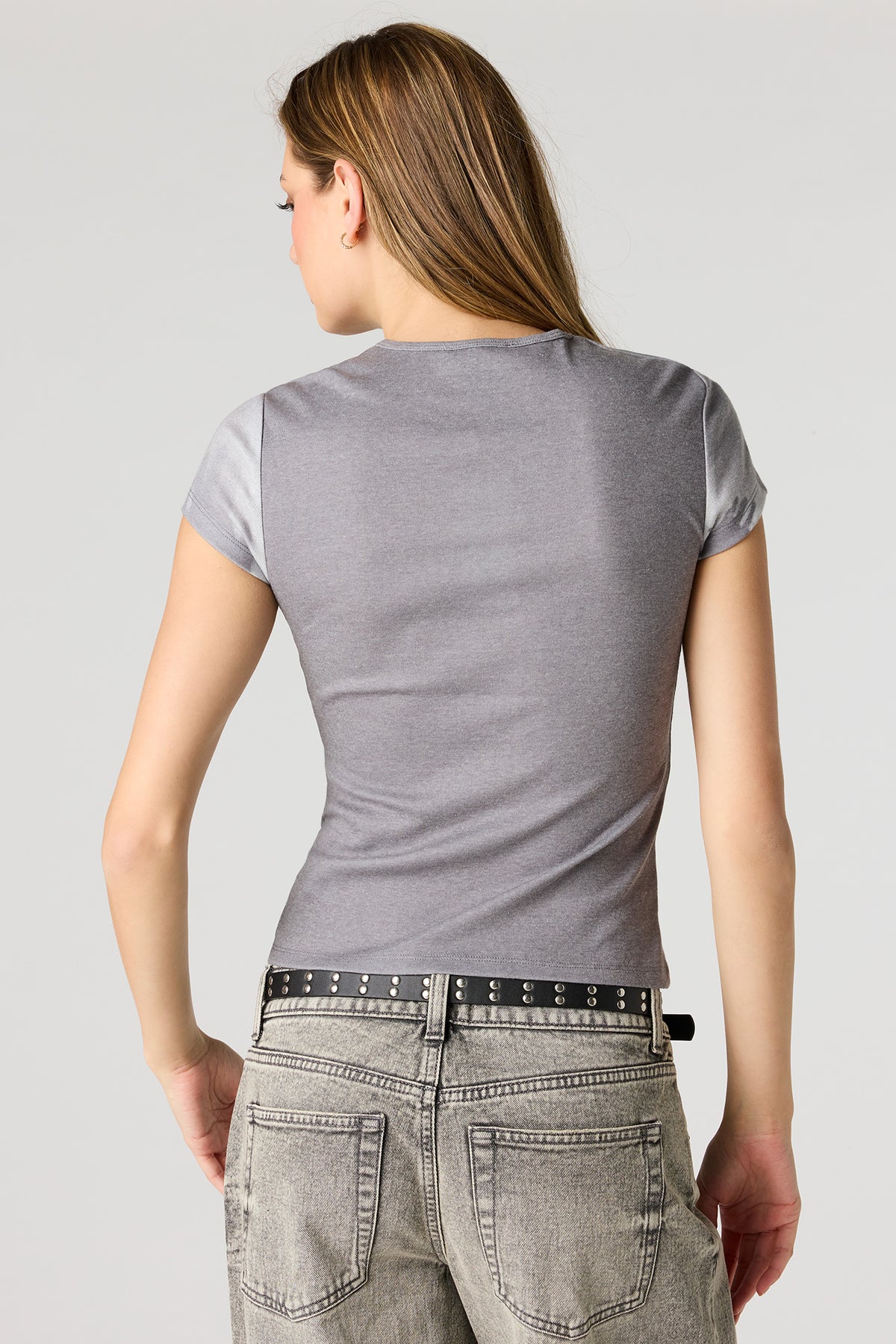 Vue alternative 2. T-shirt ajusté côtelé imprimé