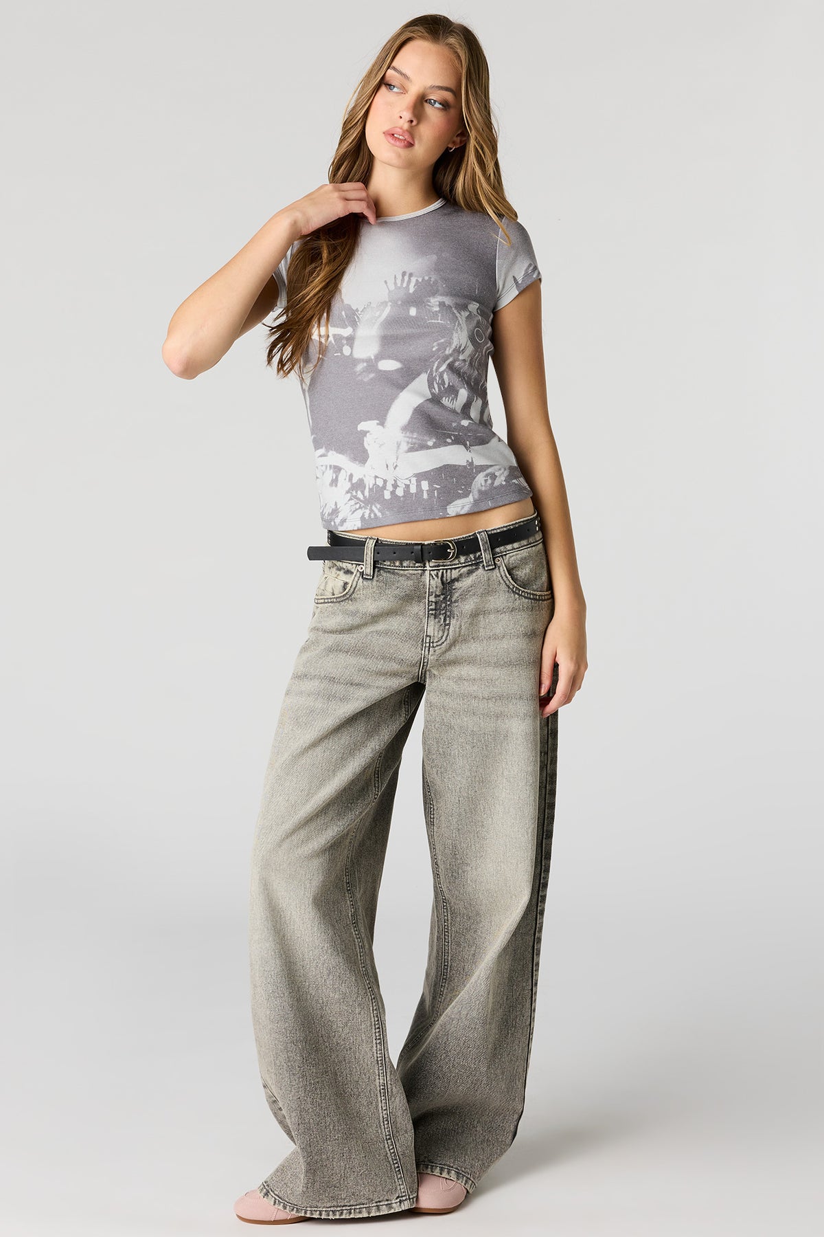 Vue alternative 3. T-shirt ajusté côtelé imprimé