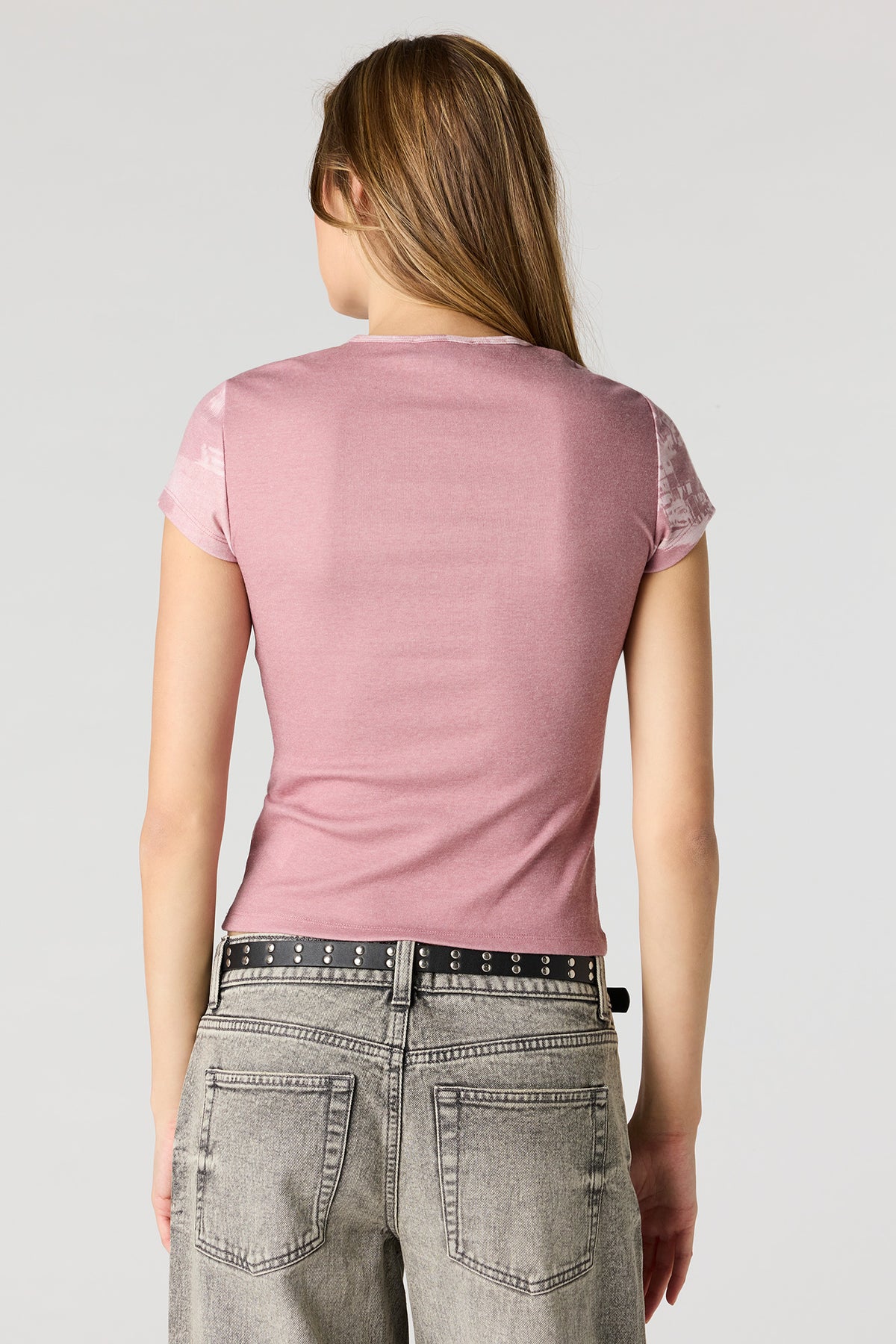 Vue alternative 2. T-shirt ajusté côtelé imprimé