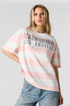 Graphic Striped Boyfriend T-Shirt