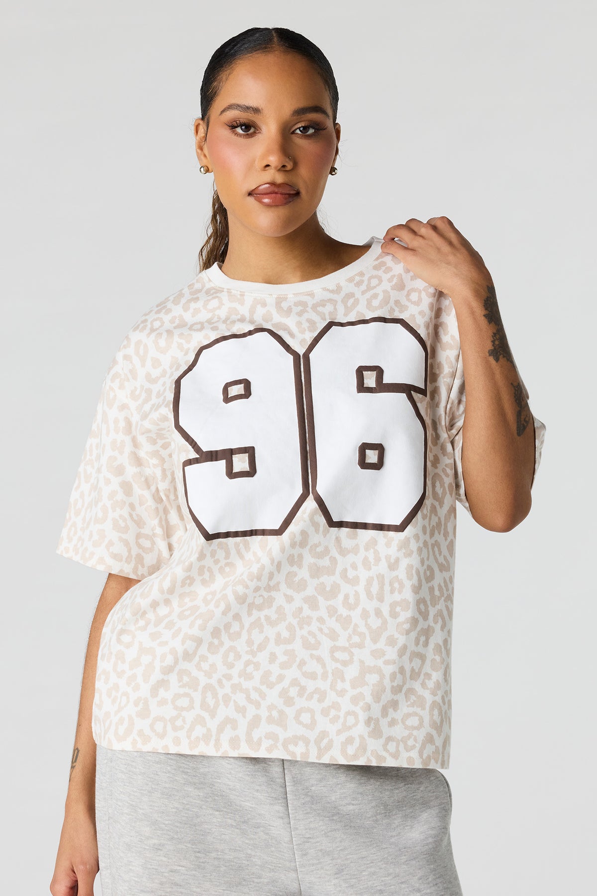 Graphic Printed Boyfriend T-Shirt - Ivory