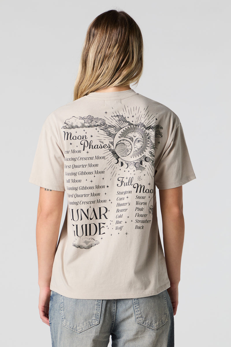 Moon Phases Graphic Boyfriend T-Shirt