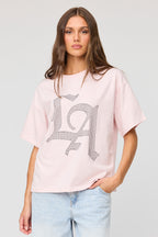 T-shirt de coupe garçonne orné de pierres du Rhin