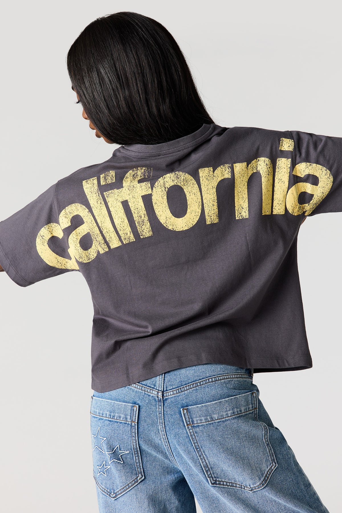 Alt View 4. City Graphic Boxy T-Shirt - Charcoal