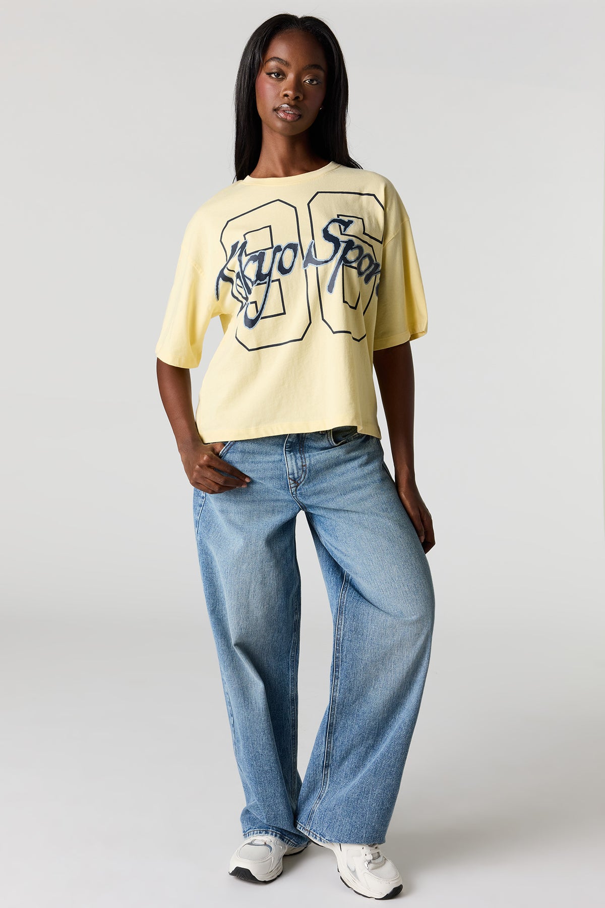 Alt View 3. City Graphic Boxy T-Shirt - Yellow
