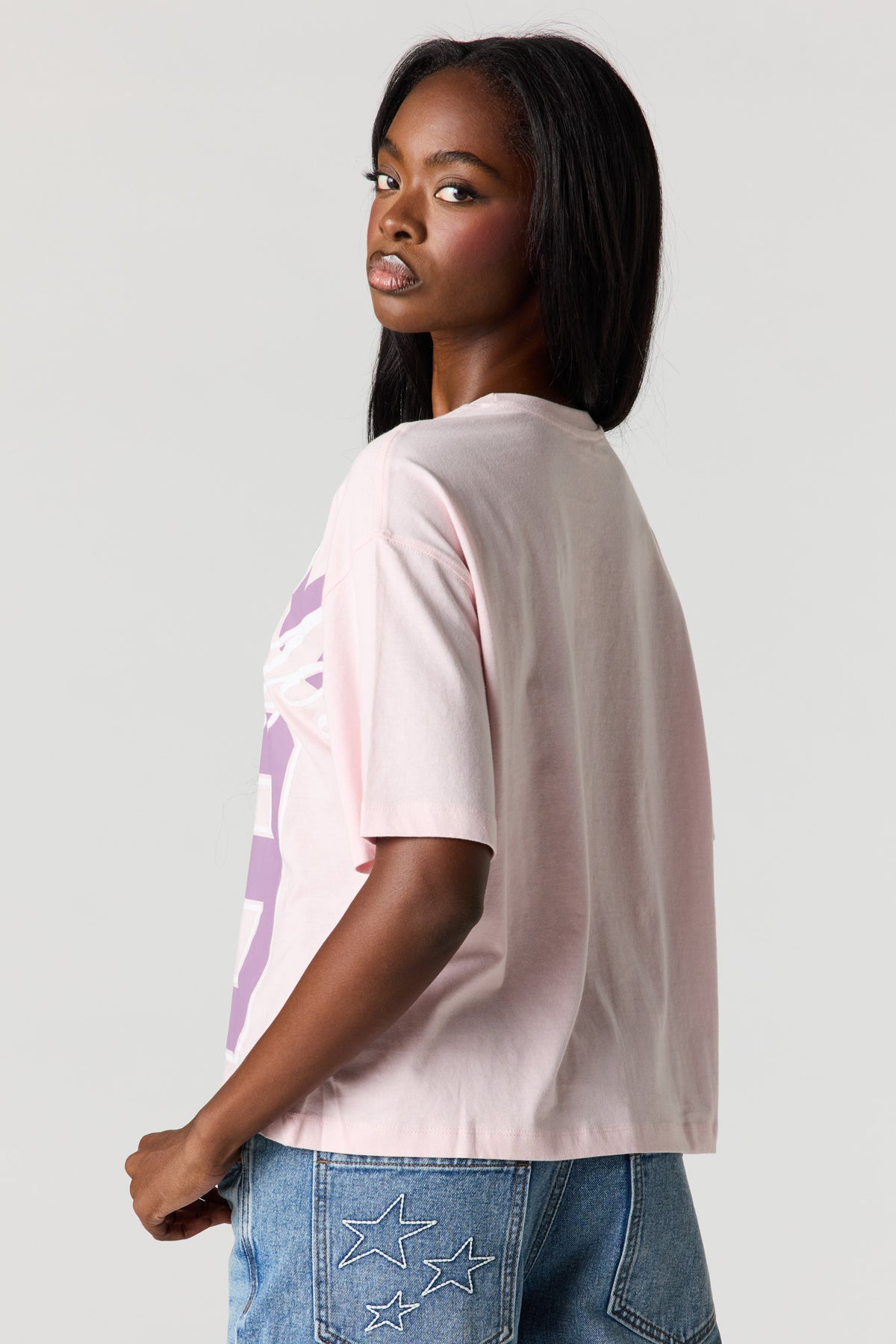 Alt View 2. City Graphic Boxy T-Shirt - Light Pink