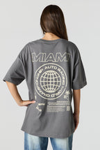 T-shirt surdimensionné en coton lourd de luxe imprimé
