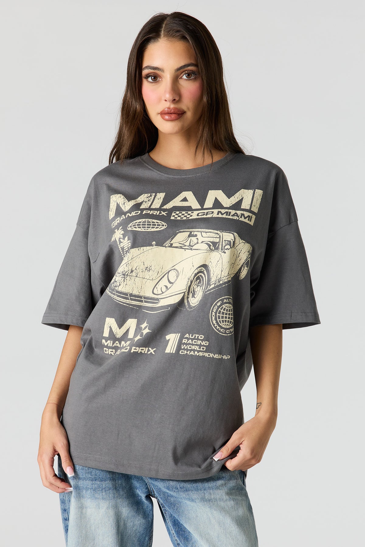 Vue alternative 2. T-shirt surdimensionné en coton lourd de luxe imprimé