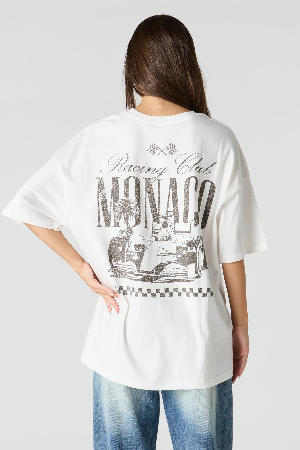 Luxe Heavy Cotton Oversized Graphic T-Shirt - Ivory