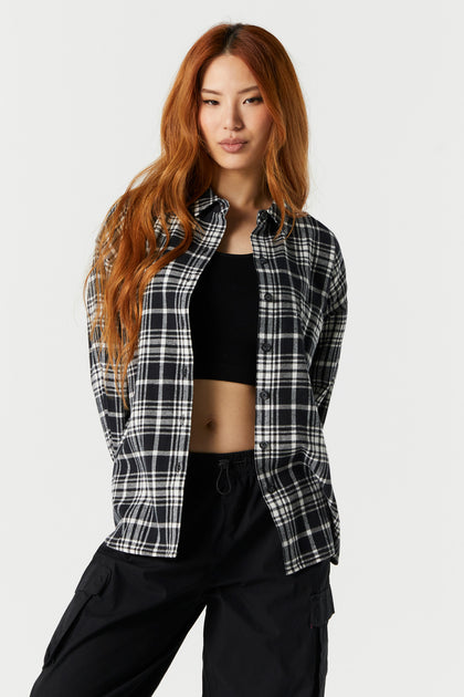 Black and White Plaid Flannel