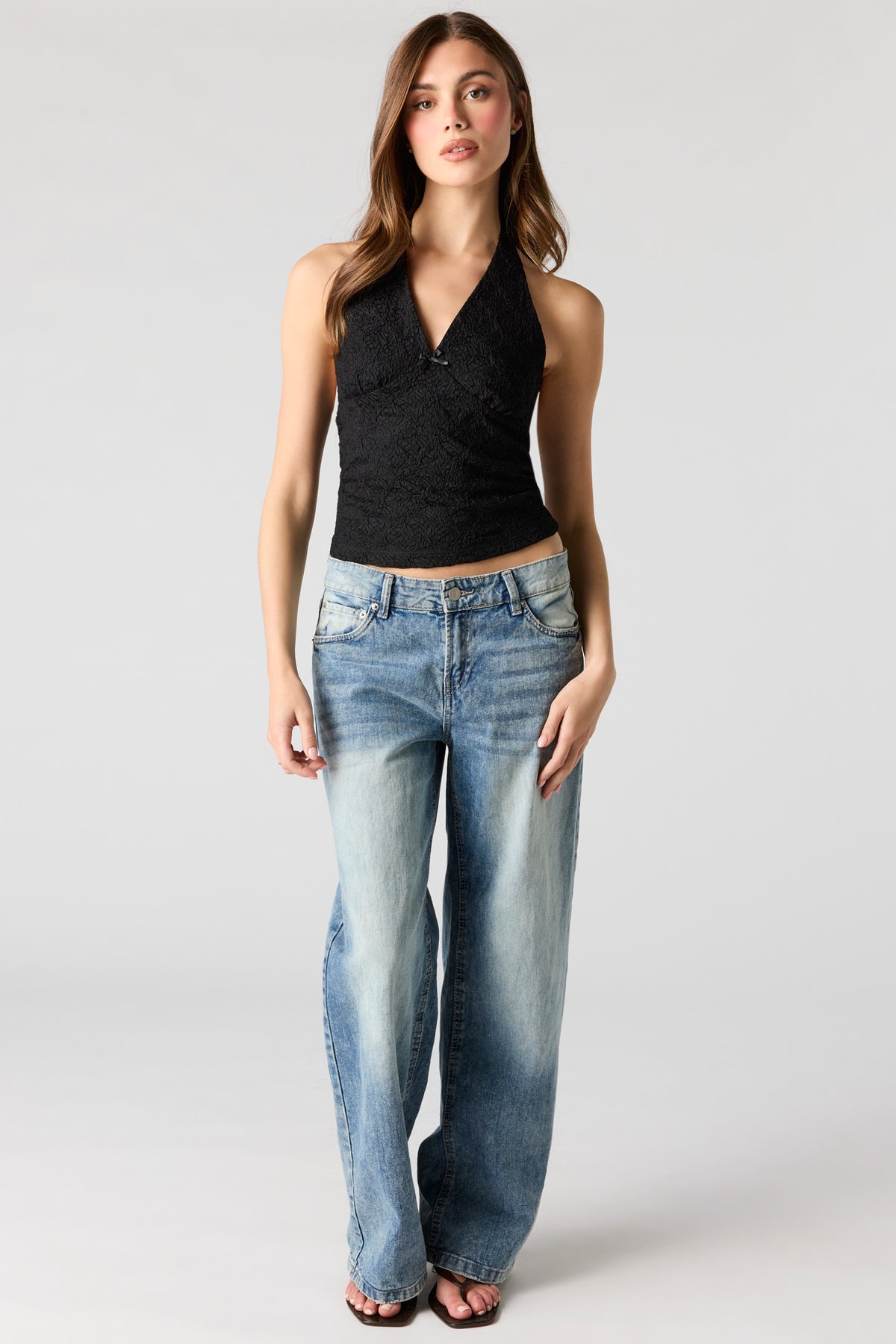 Alt View 3. Lace Halter Top - Black