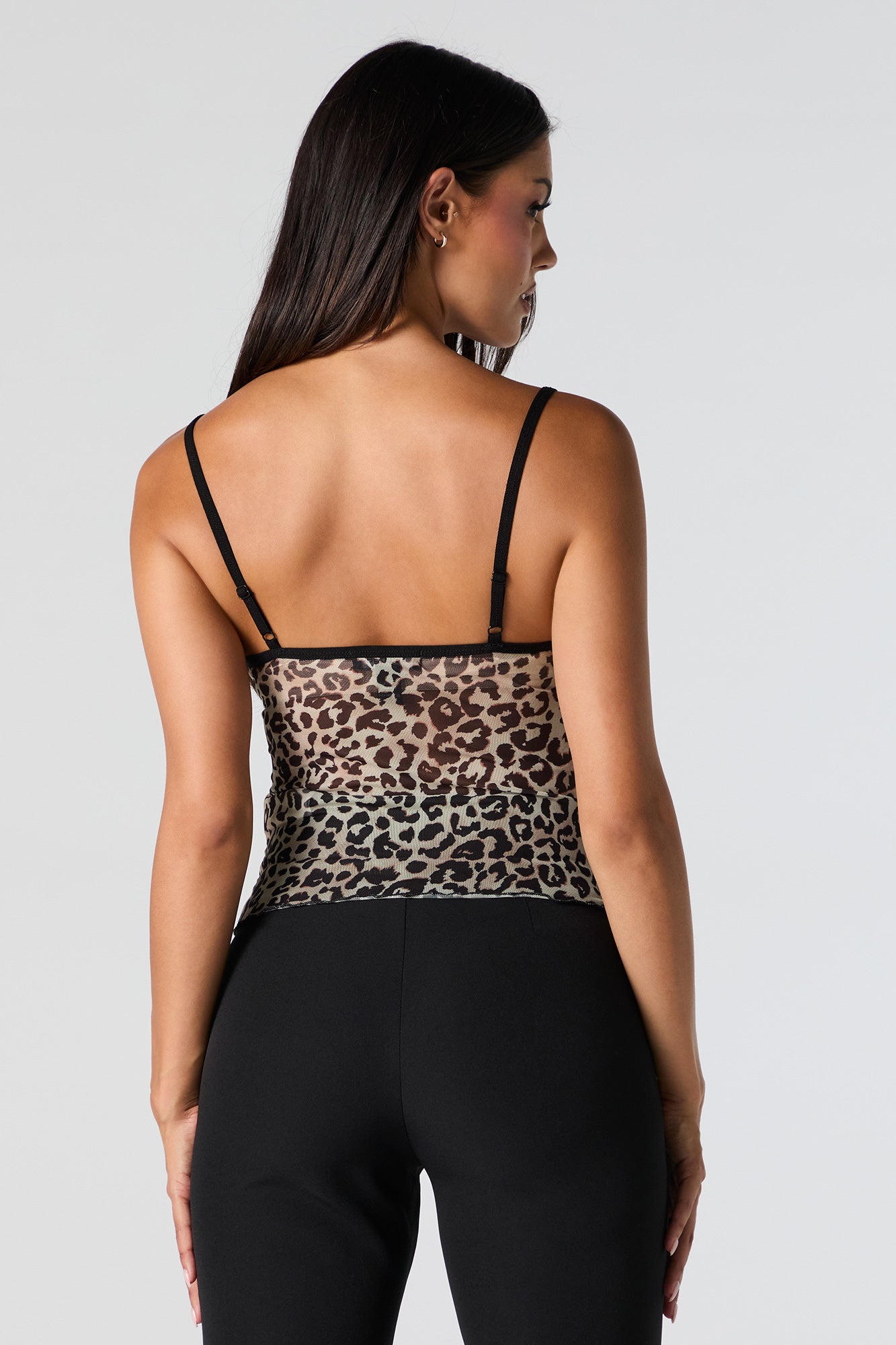 Cheetah Print Mesh Bustier Tank