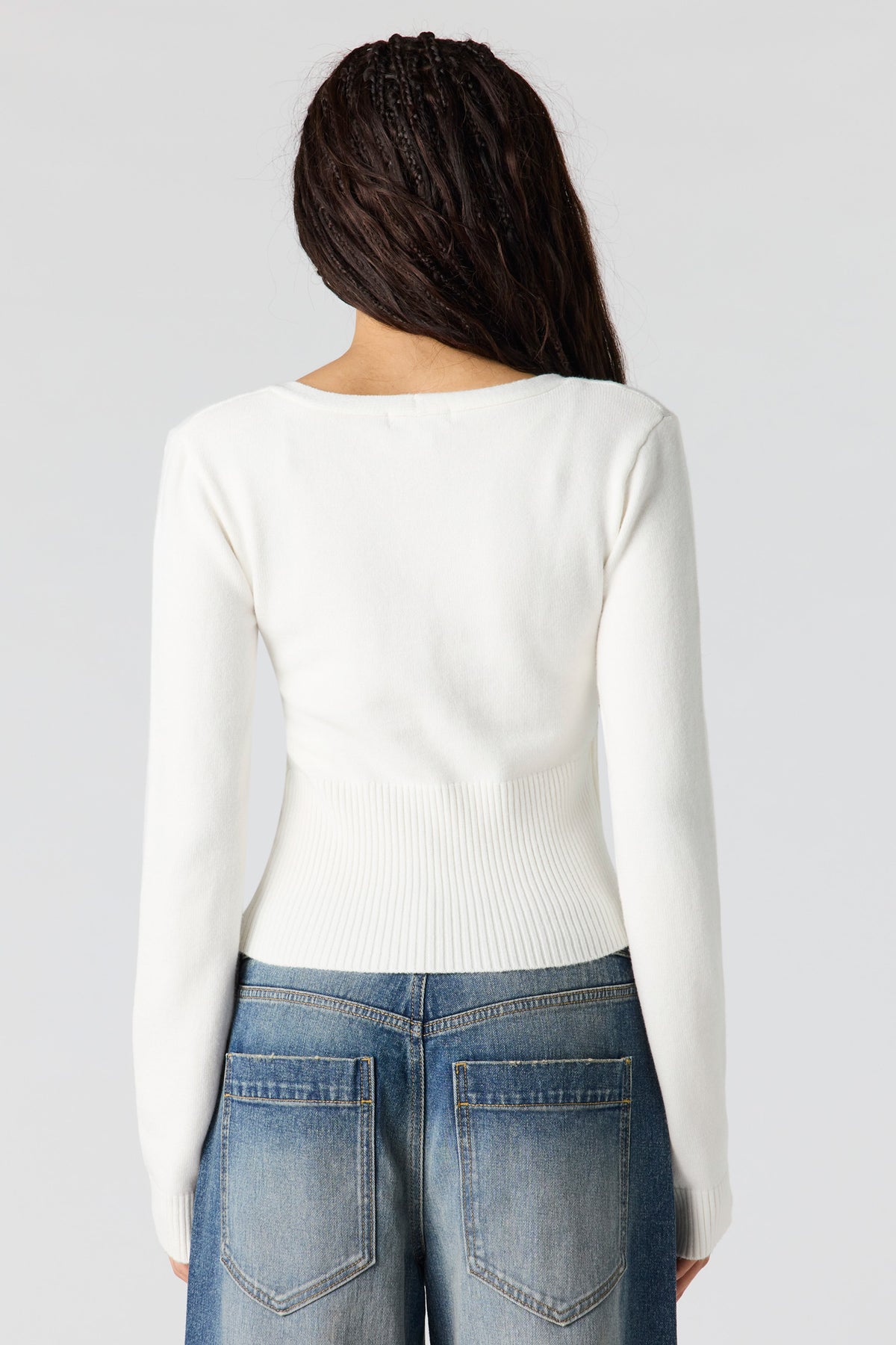 Alt View 2. Wrap Sweater - Ivory