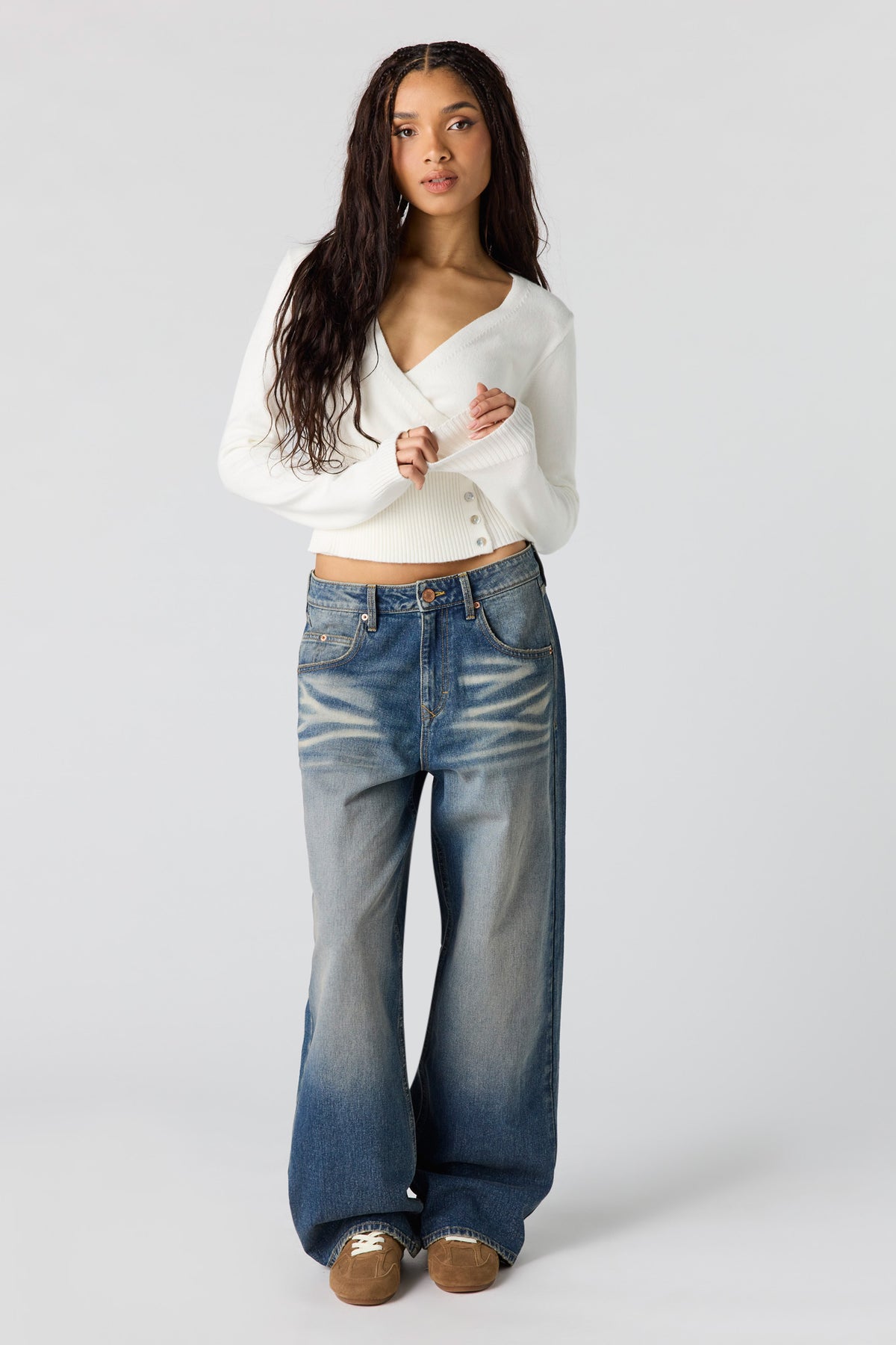 Alt View 3. Wrap Sweater - Ivory
