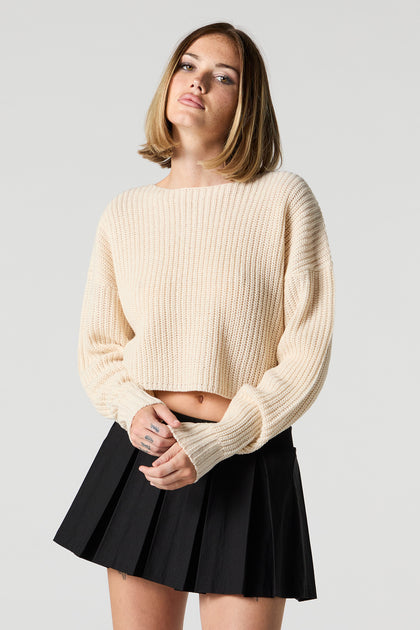 Ribbed Knit Skimmer Sweater