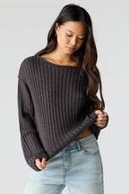 Ribbed Knit Boxy Sweater