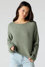 Ribbed Knit Boxy Sweater