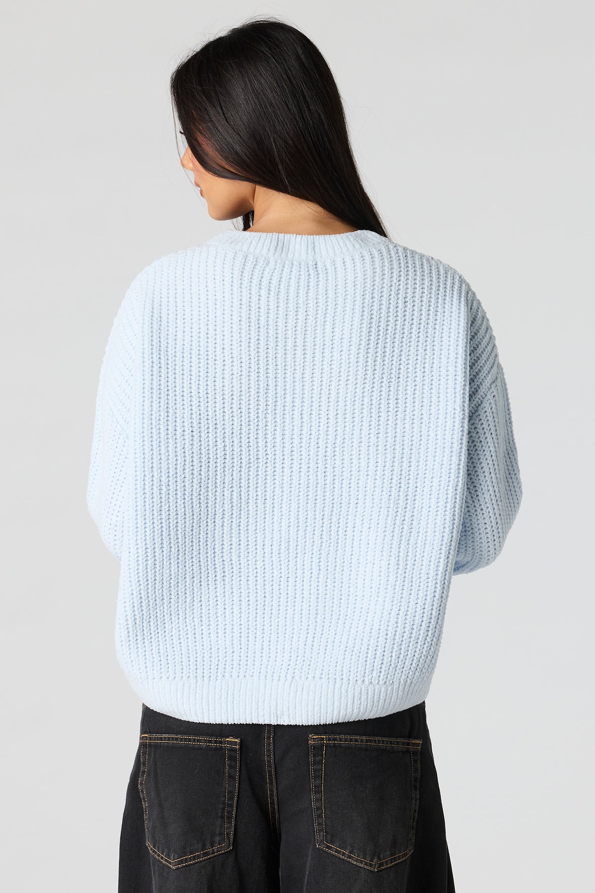 Alt View 2. Chunky Knit Sweater - Light Blue