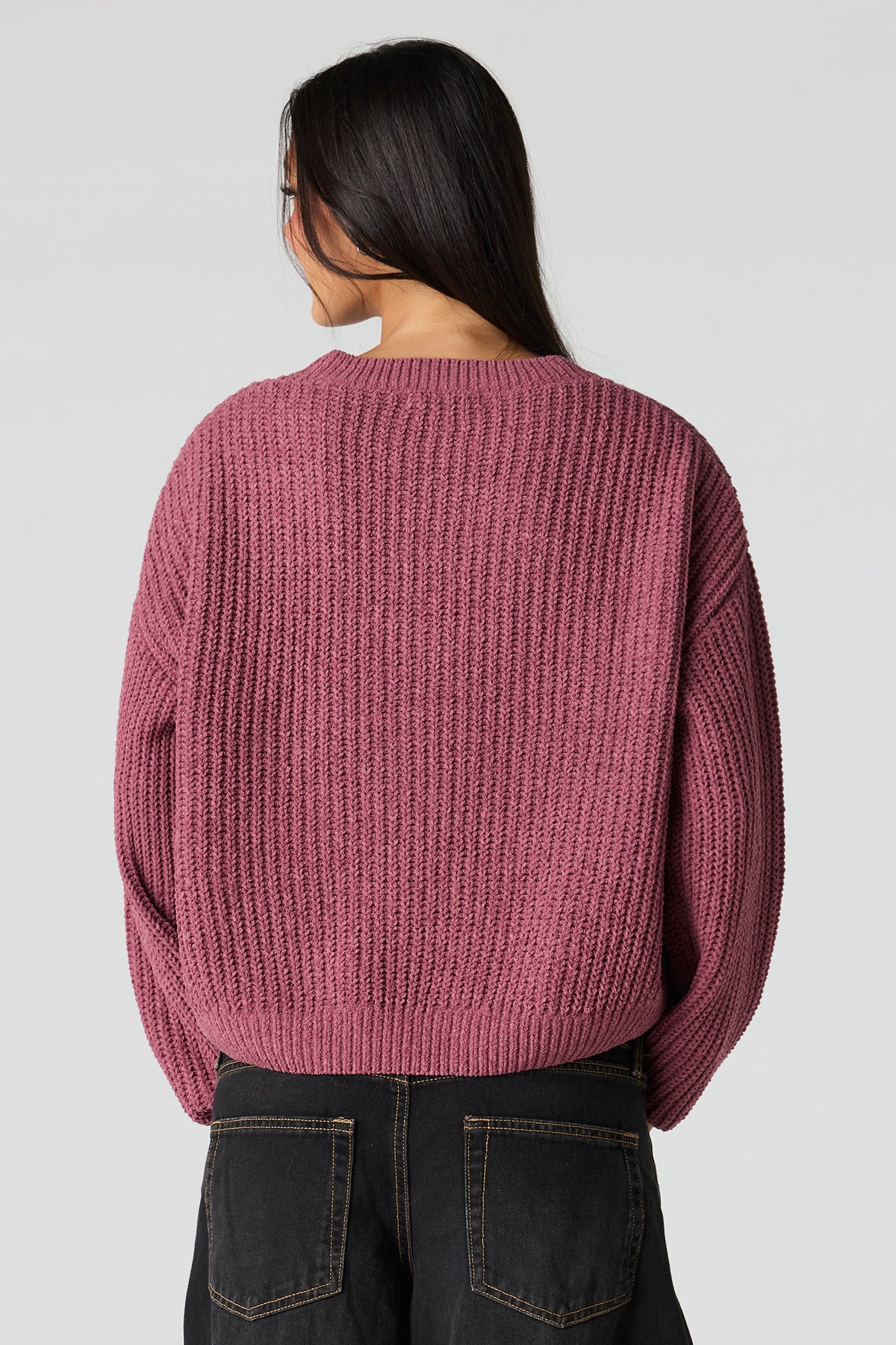 Alt View 2. Chunky Knit Sweater - Plum