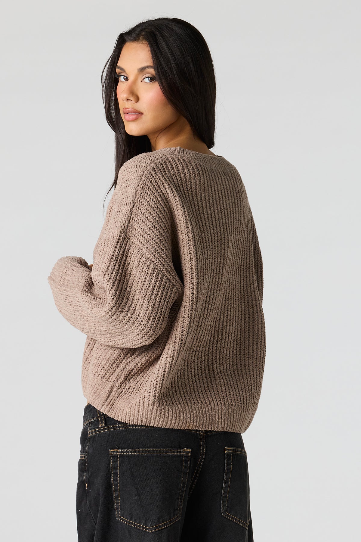 Alt View 2. Chunky Knit Sweater - Taupe