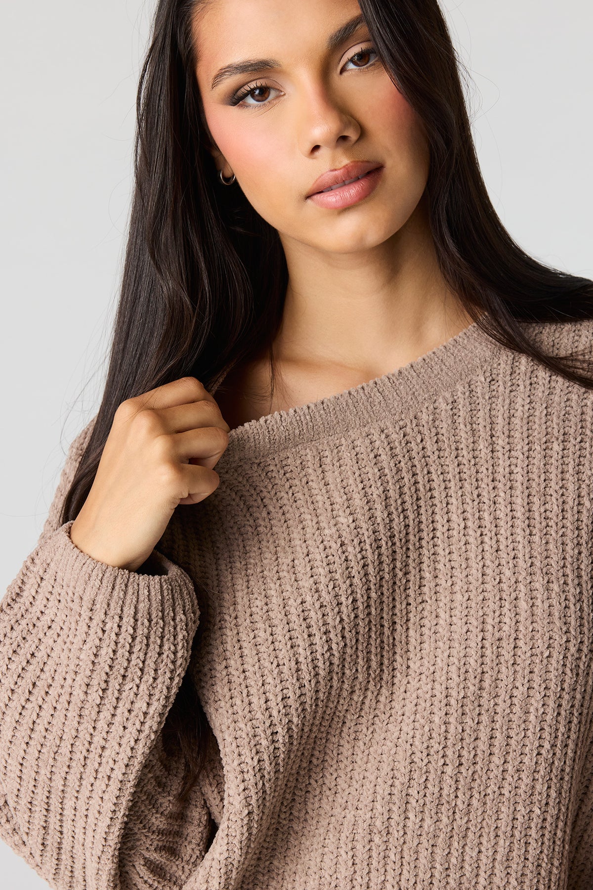 Alt View 4. Chunky Knit Sweater - Taupe