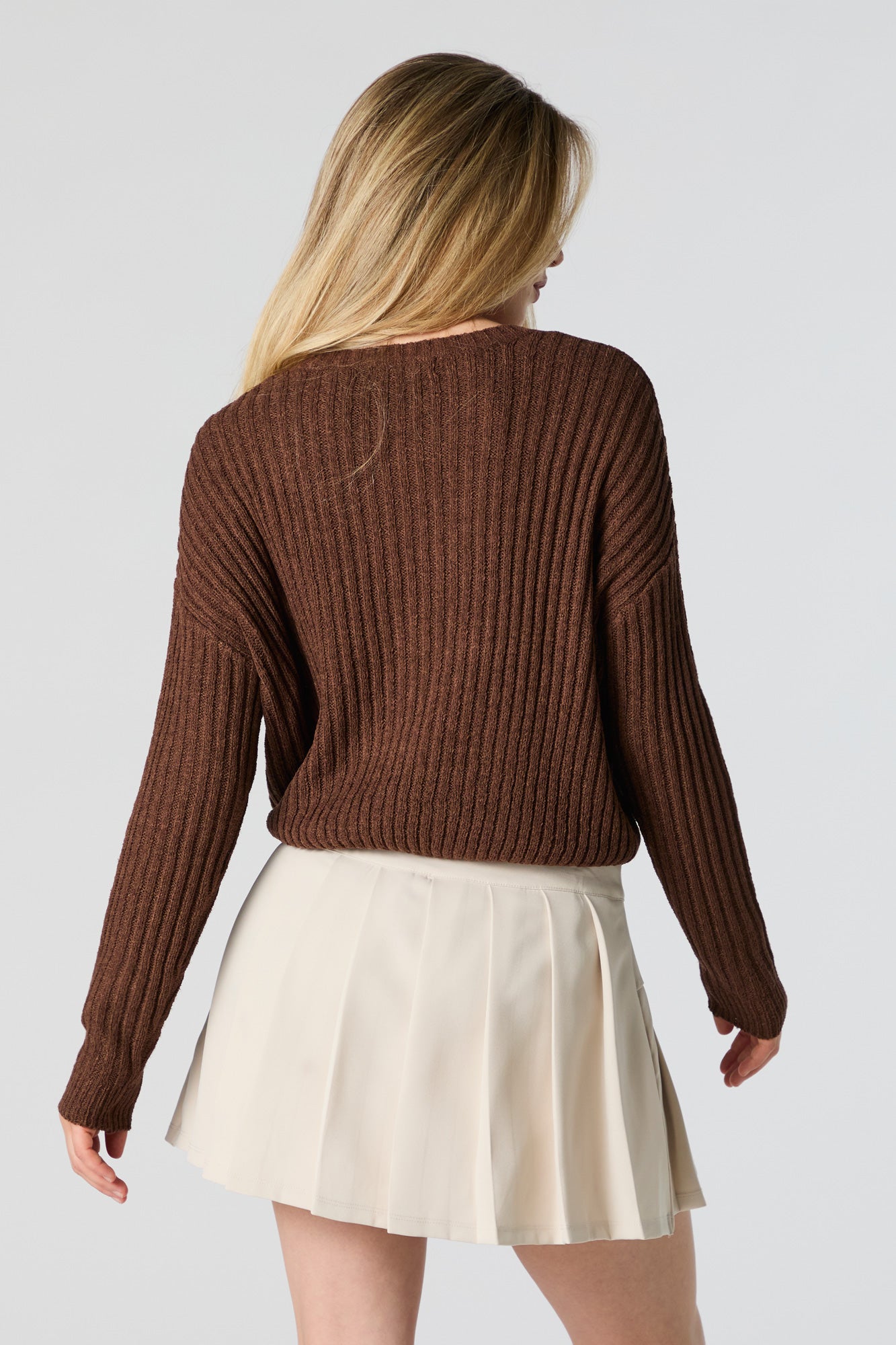 Wide Ribbed Knit Sweater