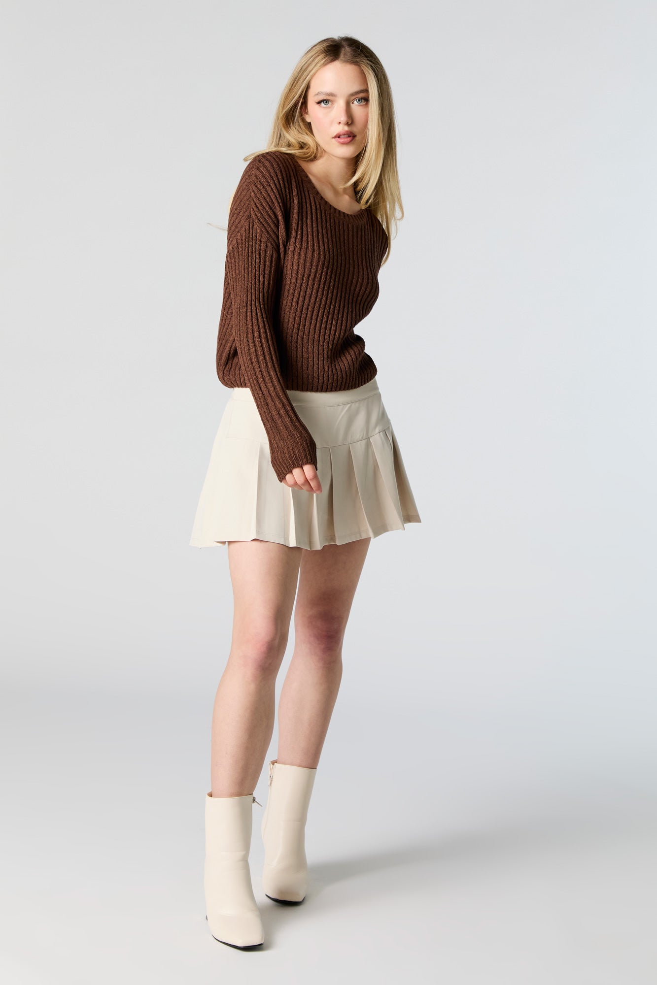 Wide Ribbed Knit Sweater