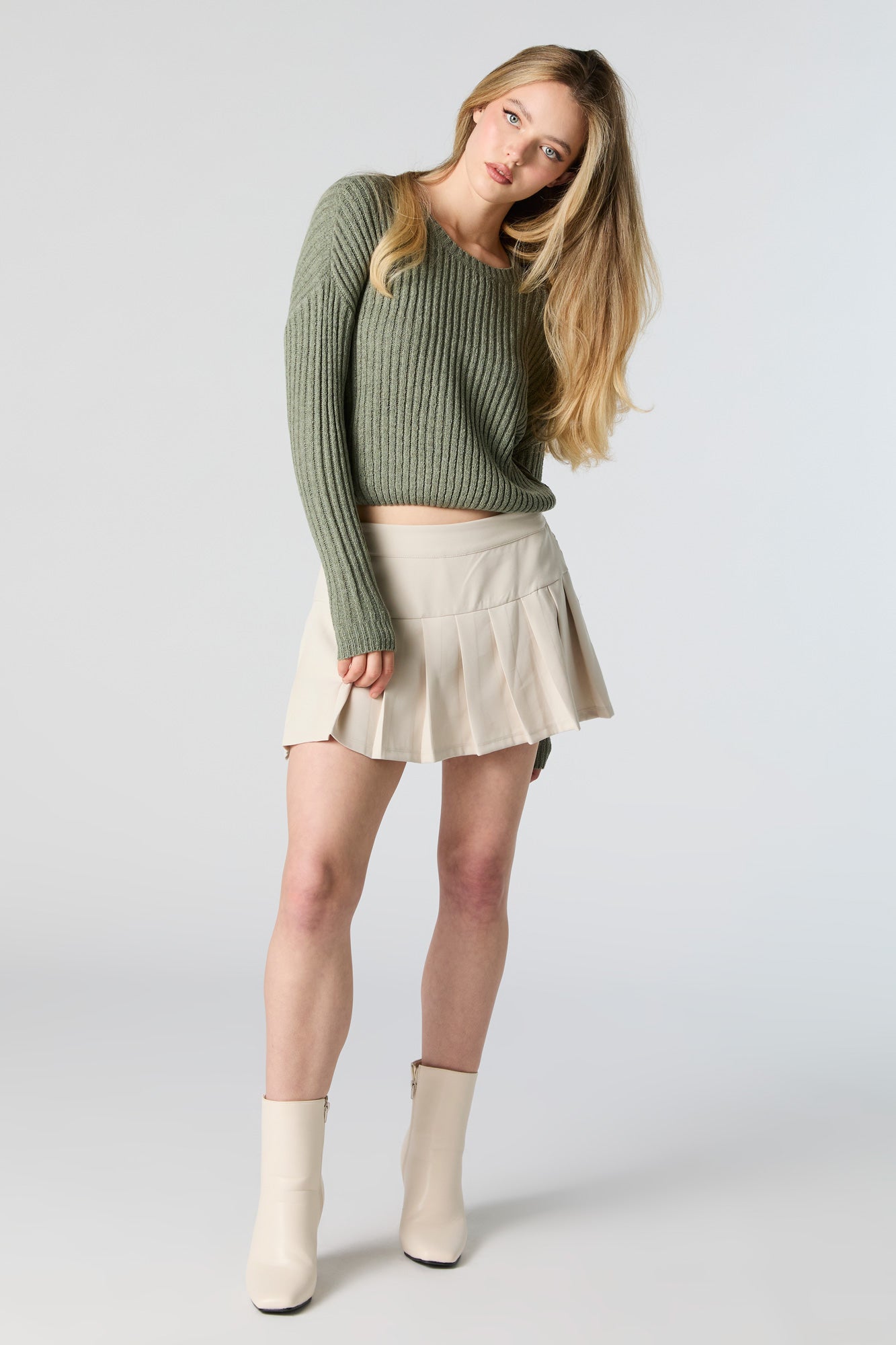 Wide Ribbed Knit Sweater