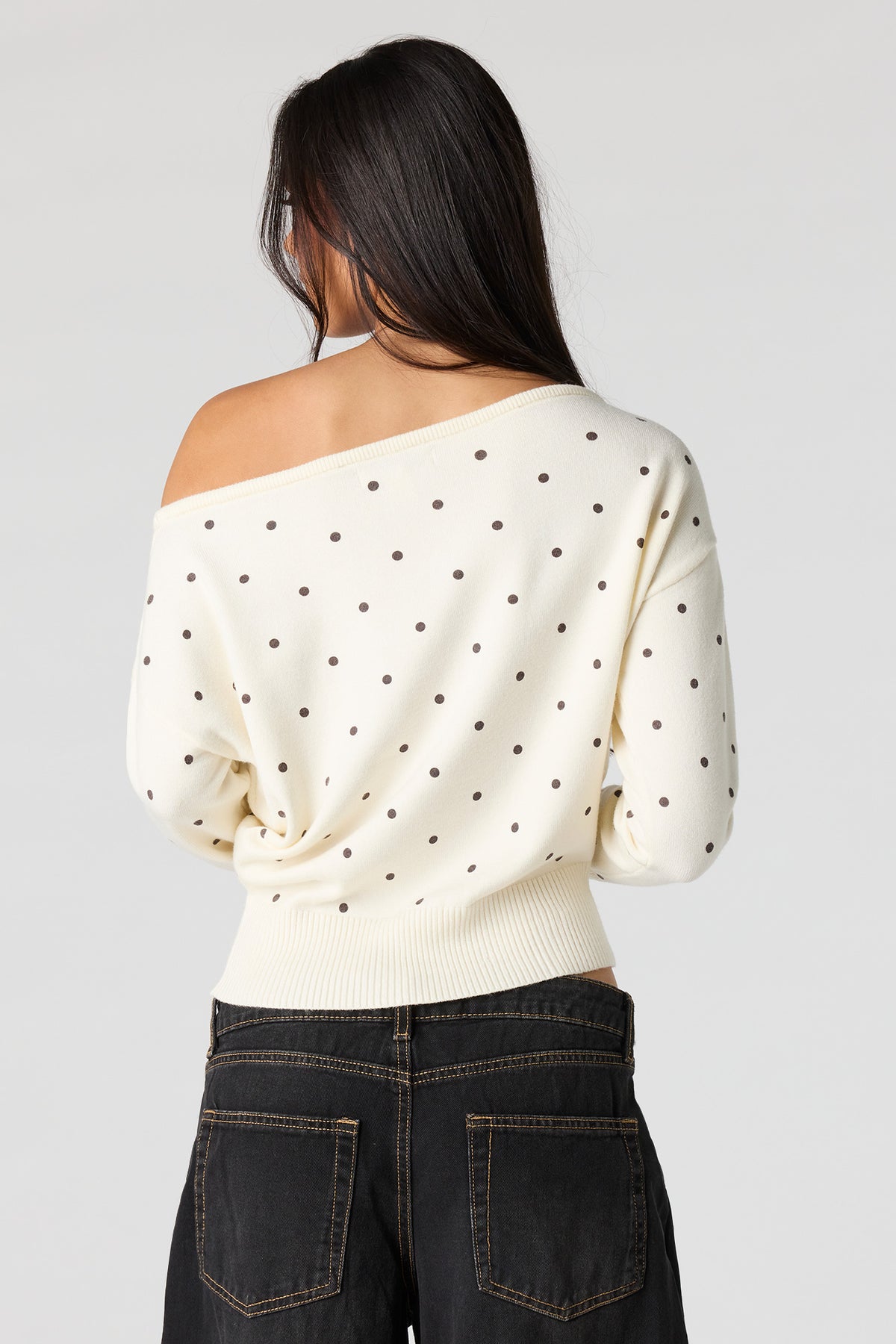 Alt View 2. Off Shoulder Sweater - Ivory