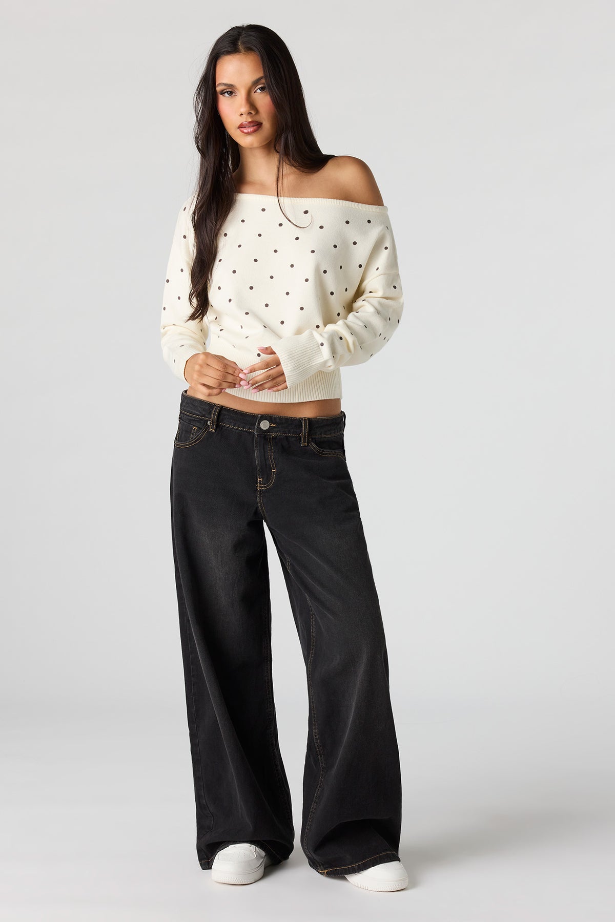 Alt View 3. Off Shoulder Sweater - Ivory