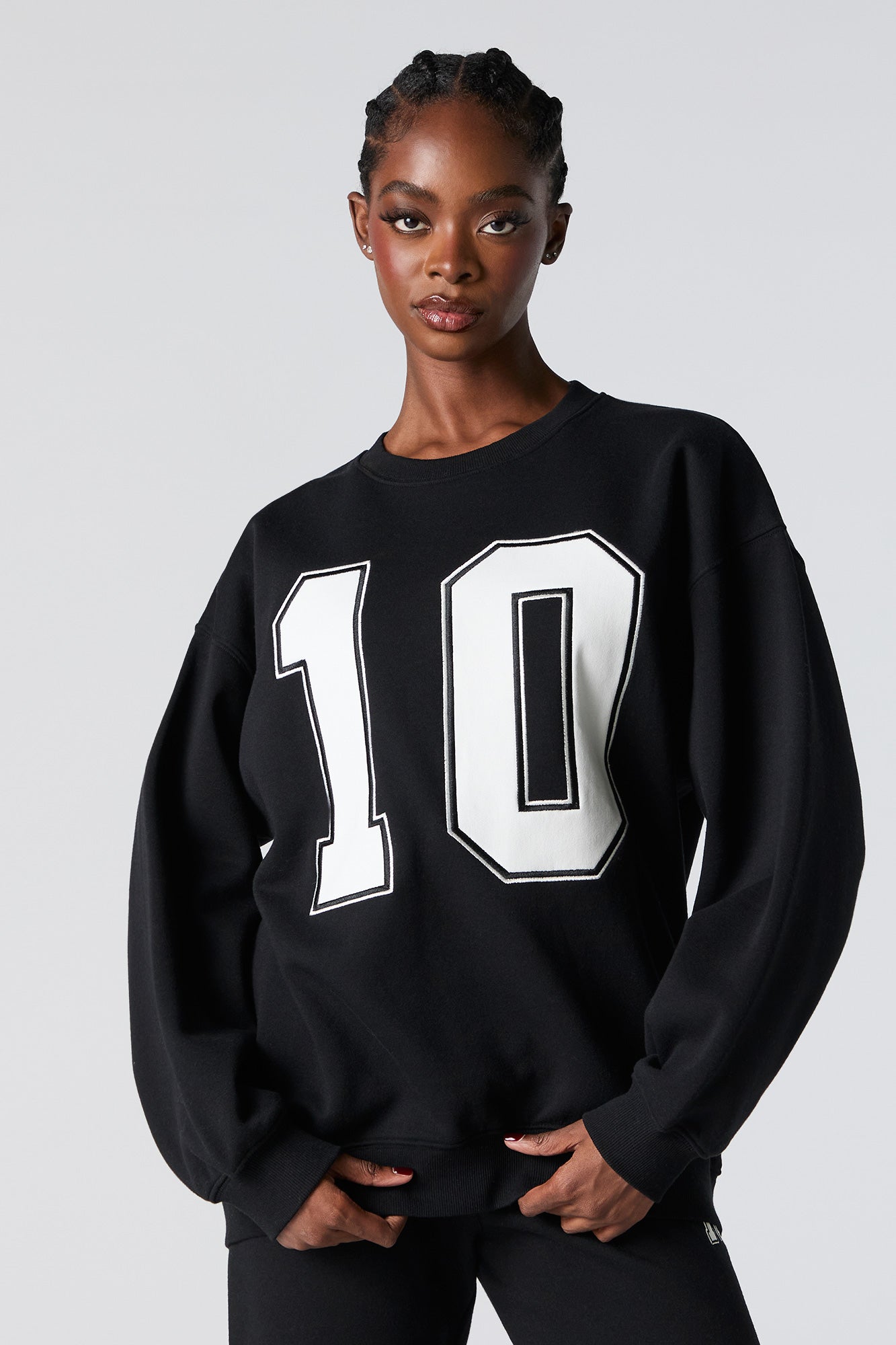 Oversized Graphic Fleece Sweatshirt