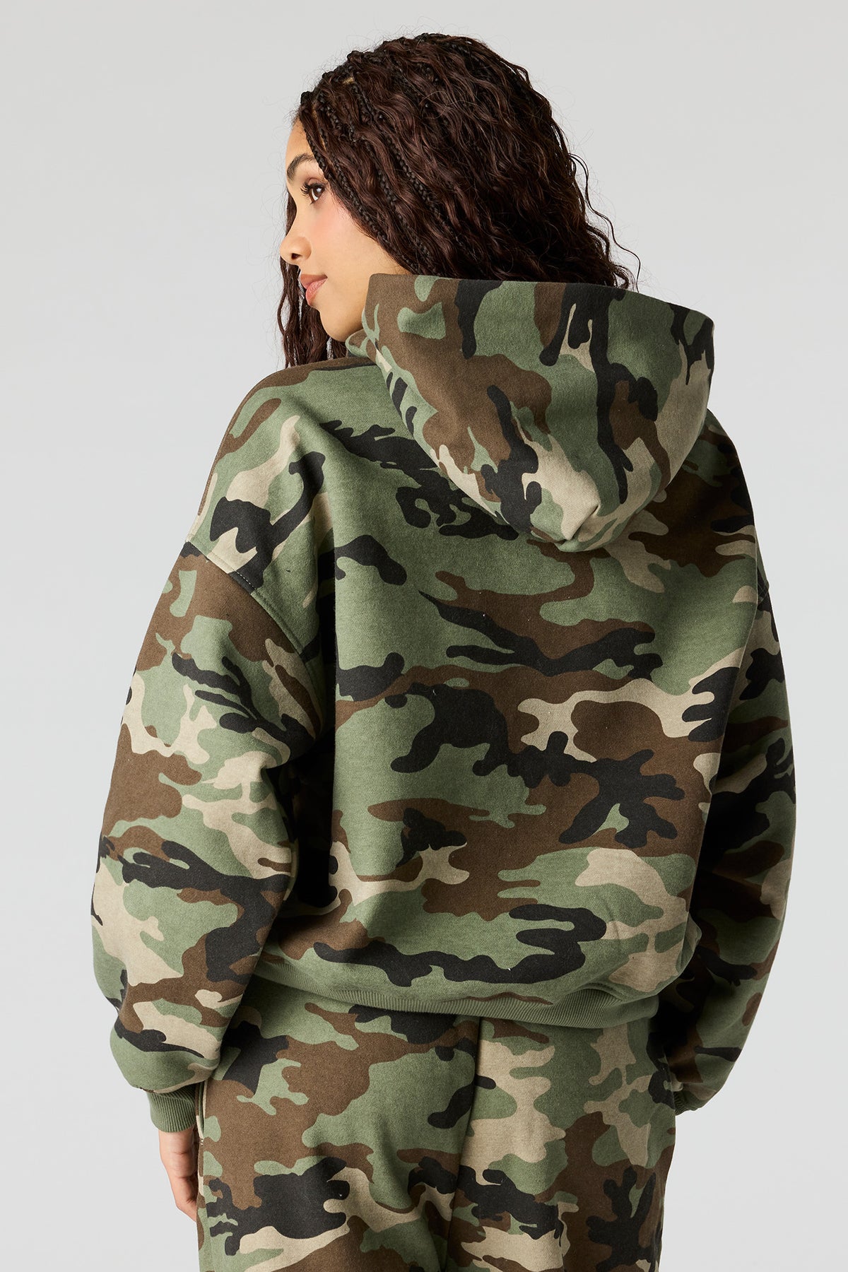 Alt View 2. Luxe Fleece Boyfriend Hoodie - Camouflage