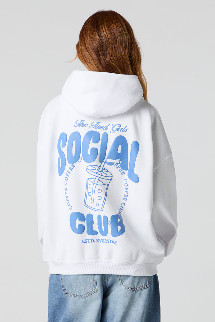 Puff Print Oversized Fleece Hoodie