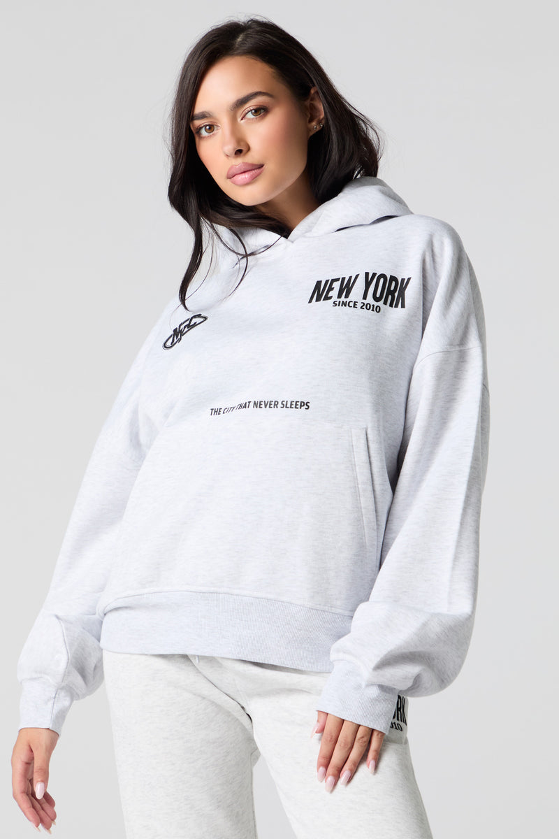 Haut à capuchon en molleton carré à imprimé City HD