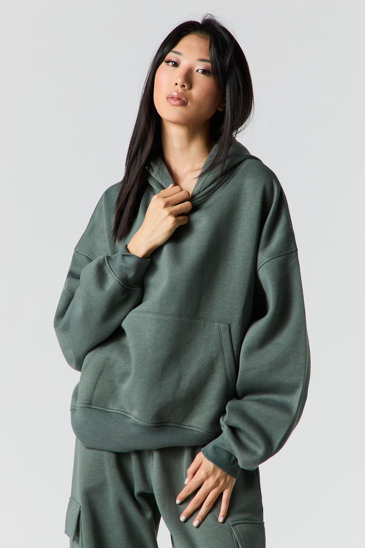 Haut à capuchon en molleton carré