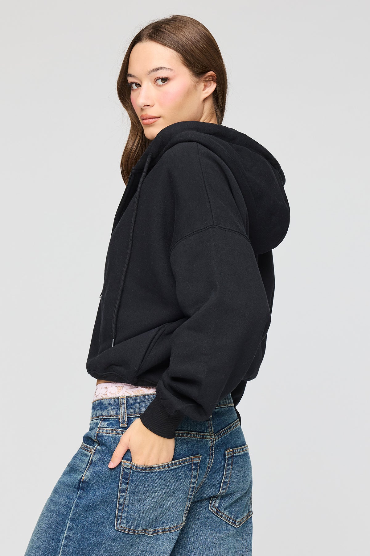 Alt View 6. Luxe Fleece Favourite Zip Hoodie - Light Pink