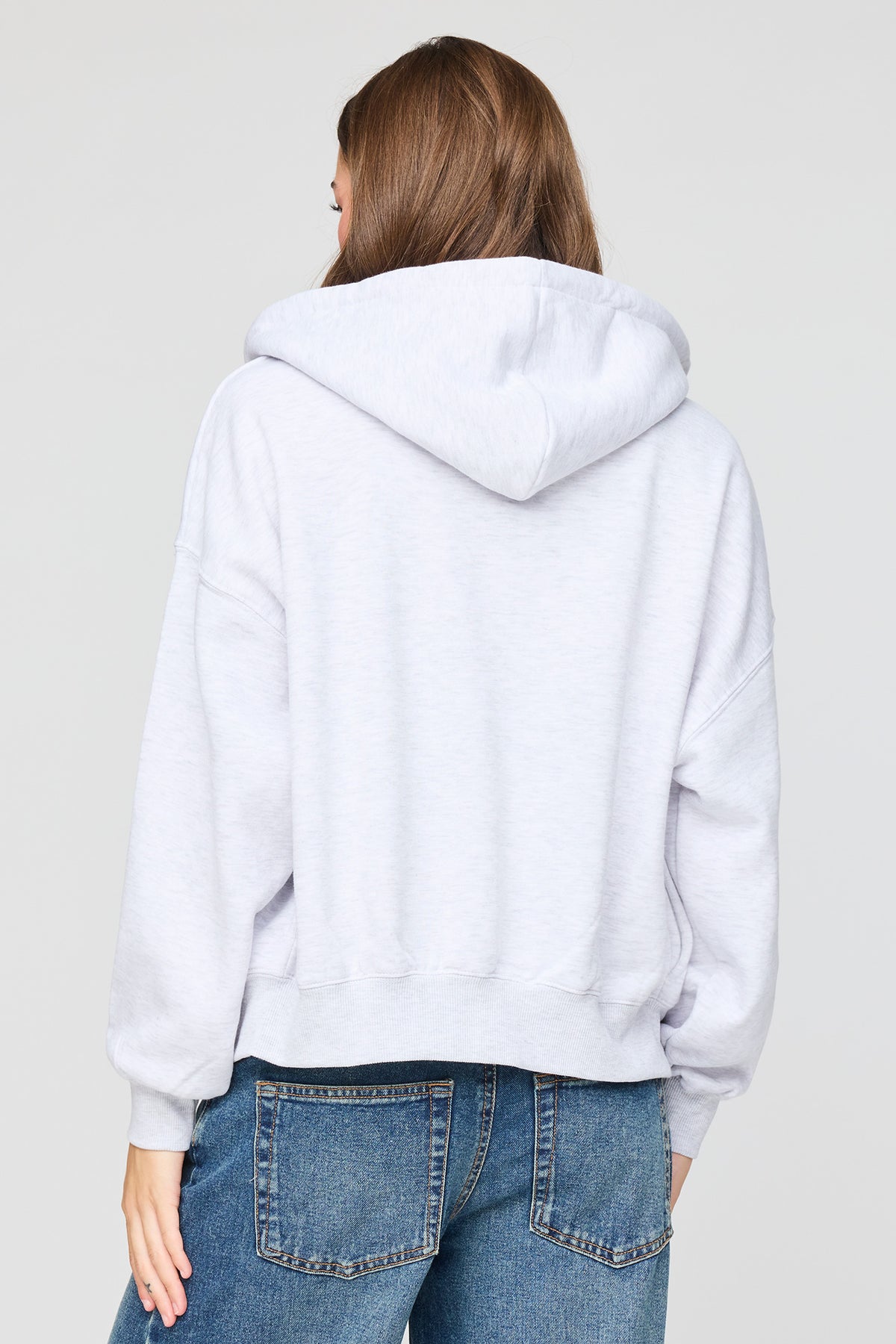 Alt View 2. Luxe Fleece Favourite Zip Hoodie - Light Grey