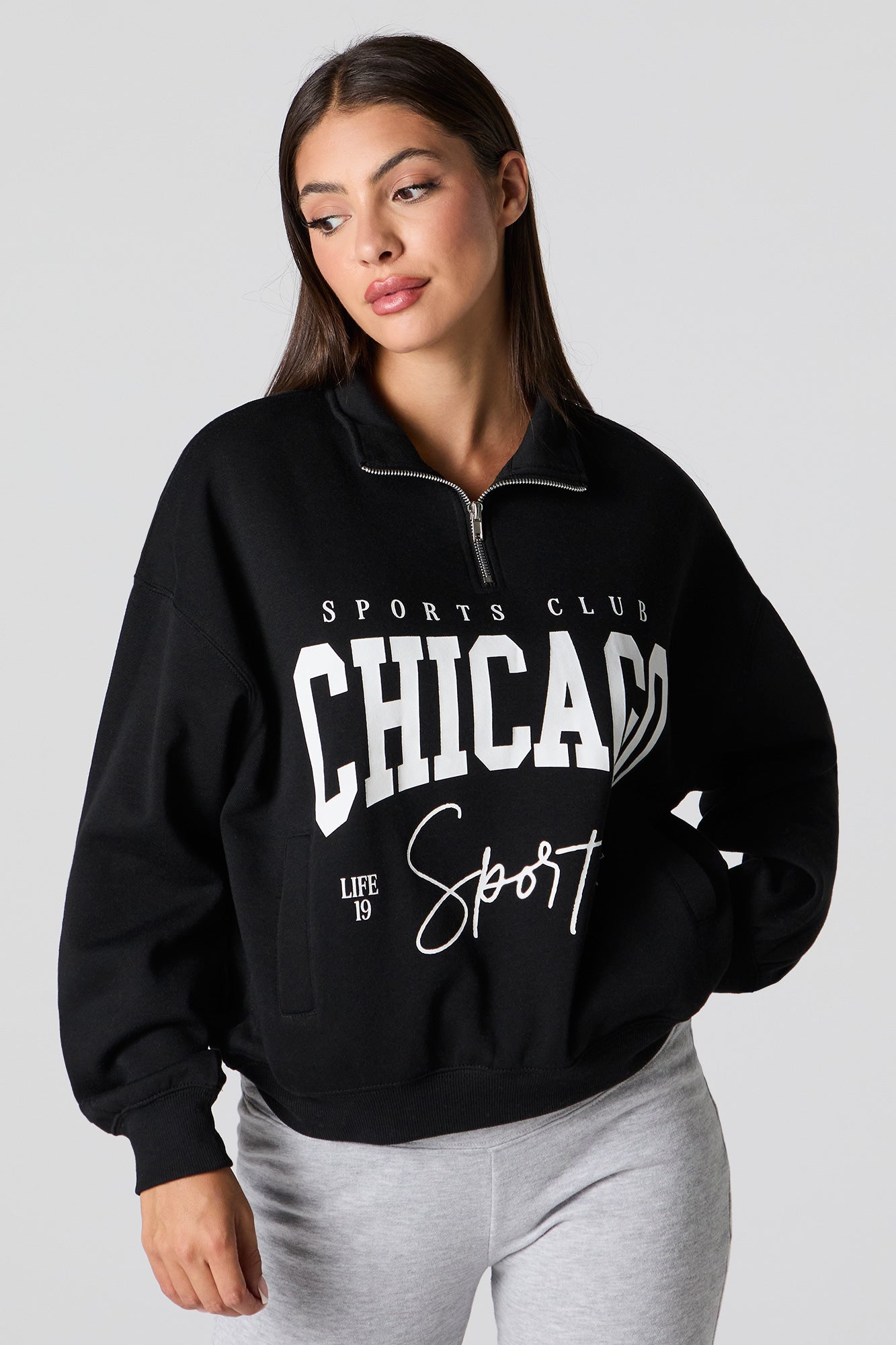 City Graphic Quarter Zip Sweatshirt