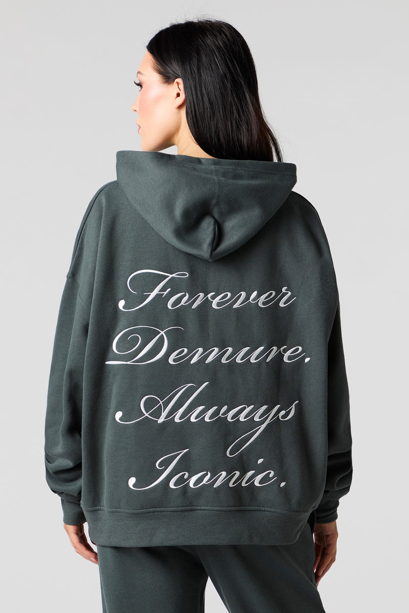 Haut à capuchon en molleton surdimensionné à broderie Iconic