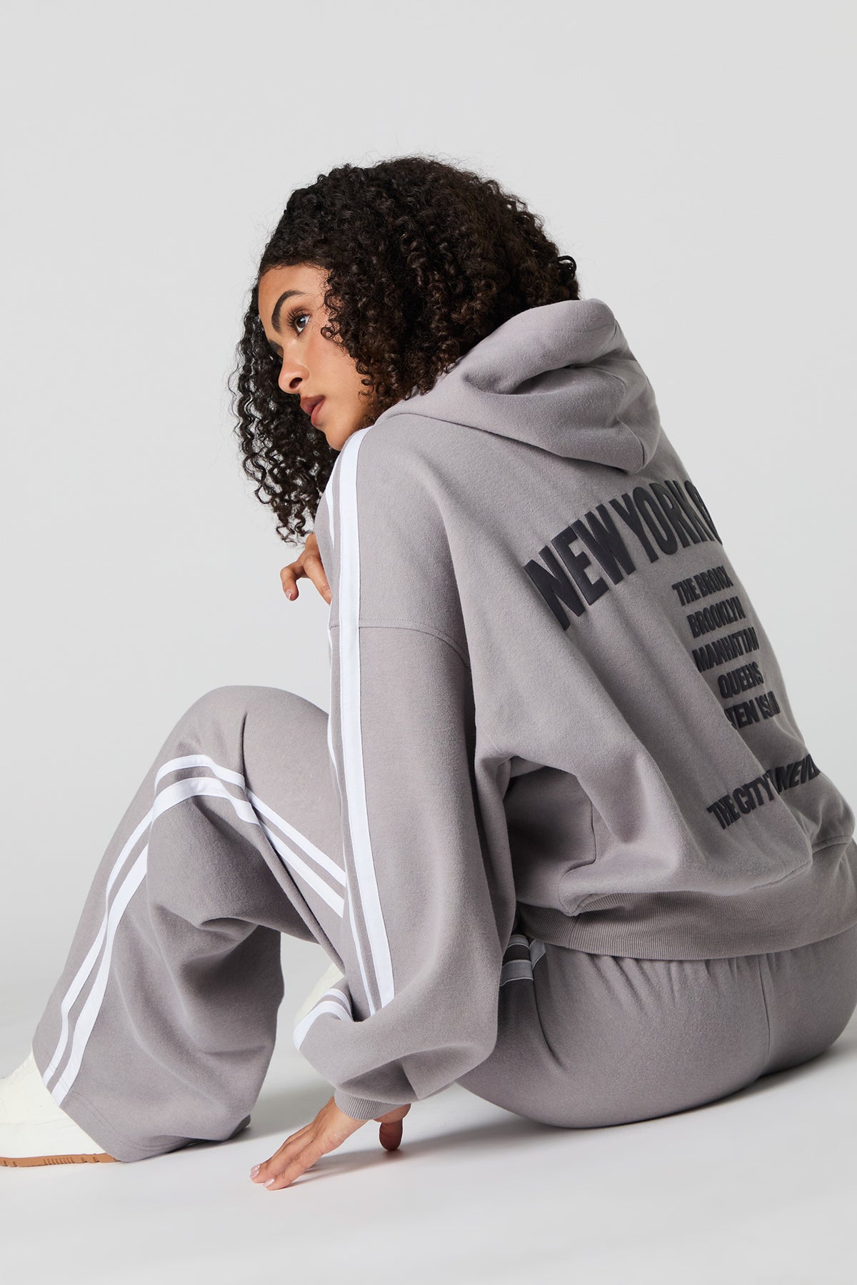 City Graphic Fleece Hoodie - Dark Grey