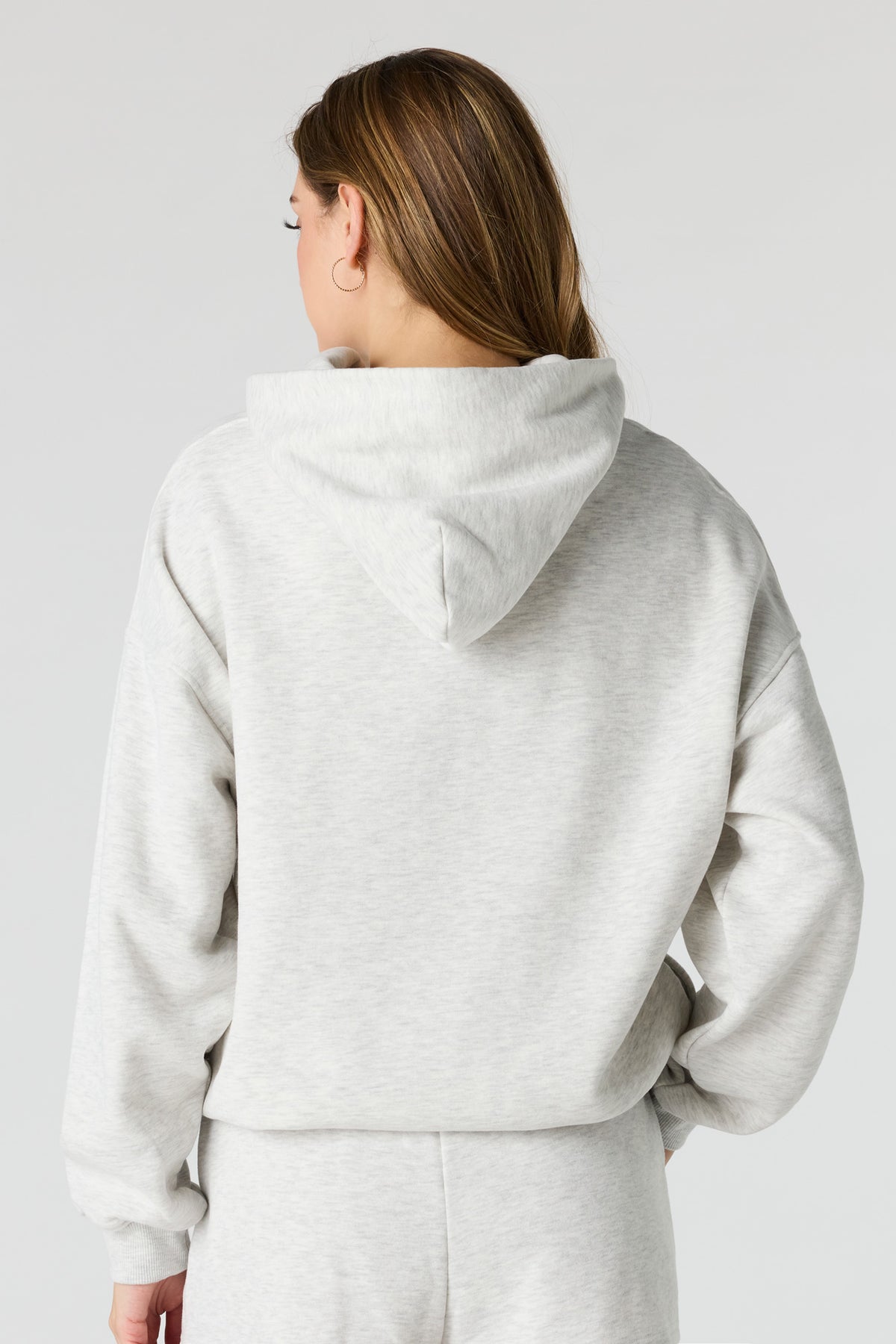 Alt View 2. Luxe Fleece Favourite Hoodie - Light Grey