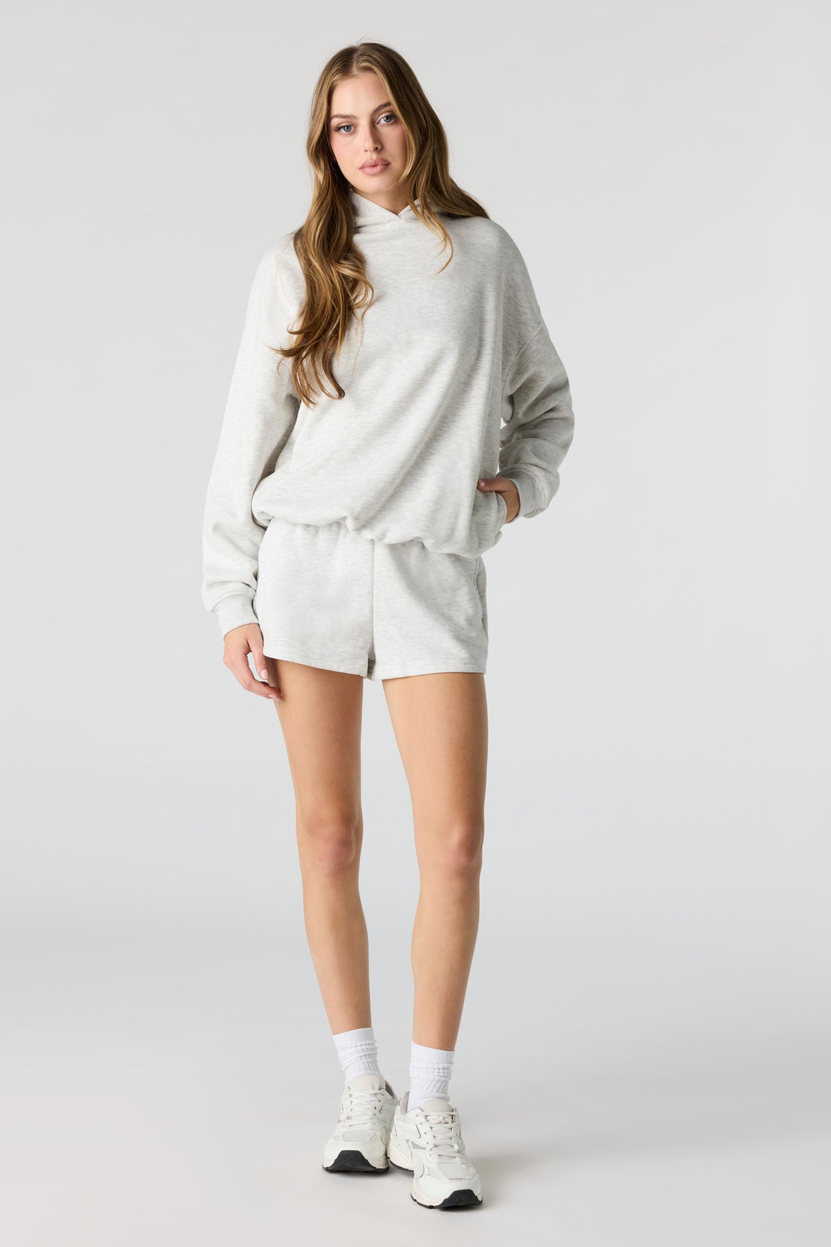 Alt View 3. Luxe Fleece Favourite Hoodie - Light Grey