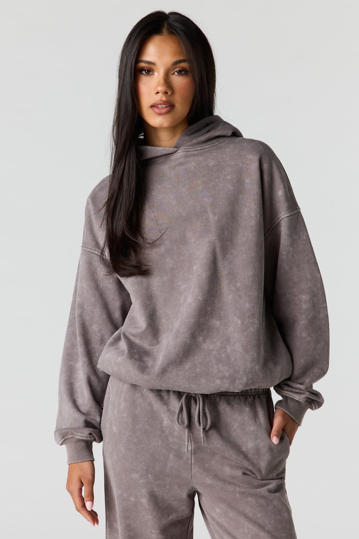 Alt View 4. Luxe Fleece Washed Favourite Hoodie - Sand