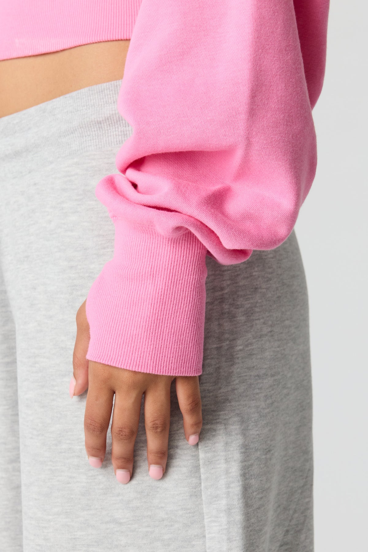 Alt View 4. Luxe French Terry Off Shoulder Sweatshirt - Pink