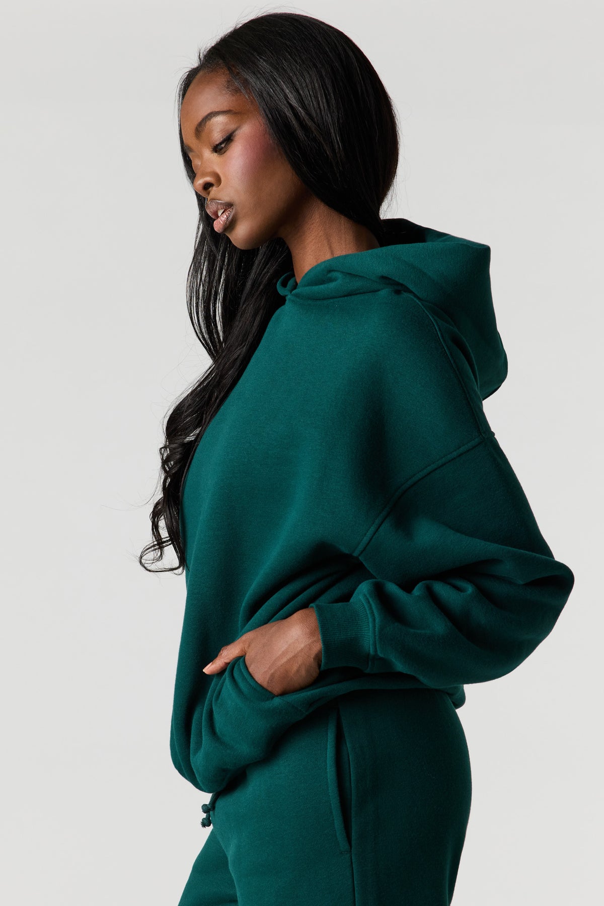 Alt View 4. Luxe Fleece Favourite Hoodie - Green